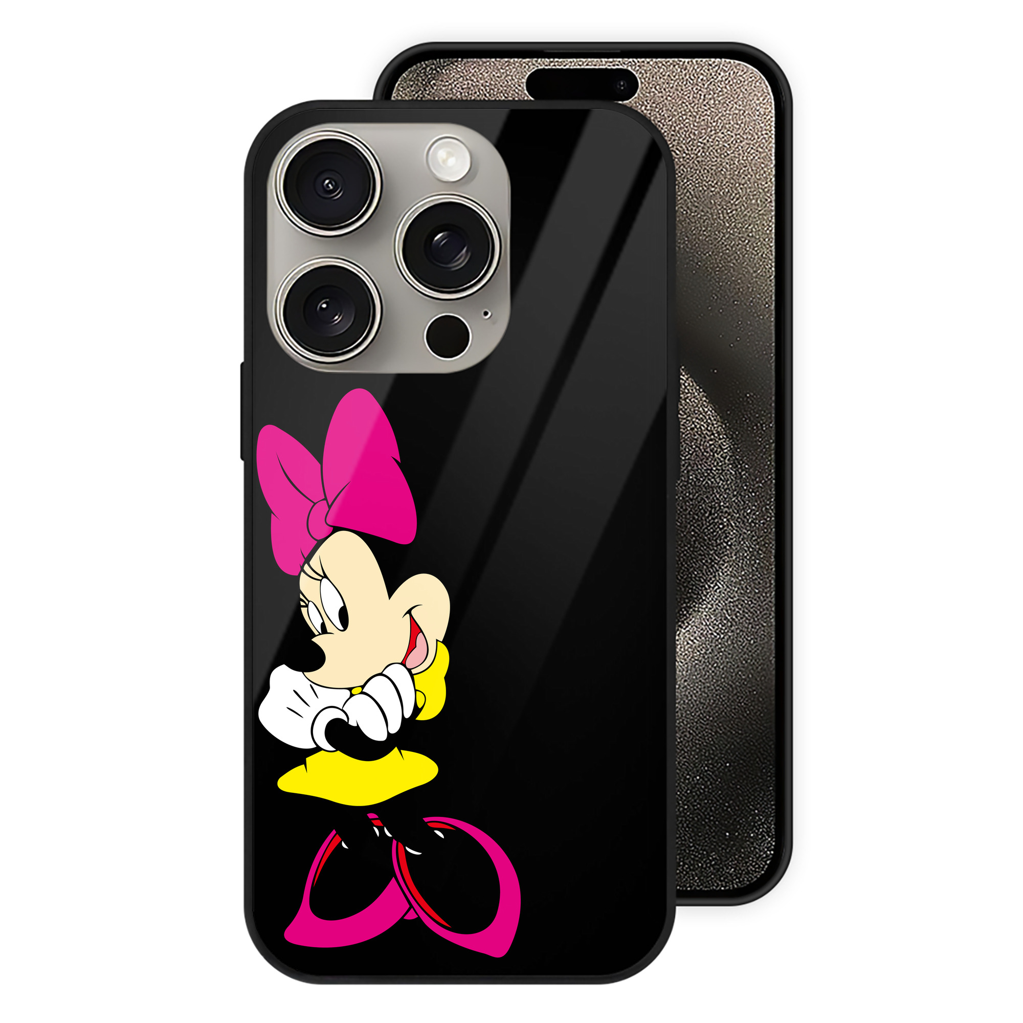 （画像用） ミッキーマウス Mickey Mouse 【iPhone15Pro対応】スマホケース 耐衝撃＆黄変防止 背面ガラス