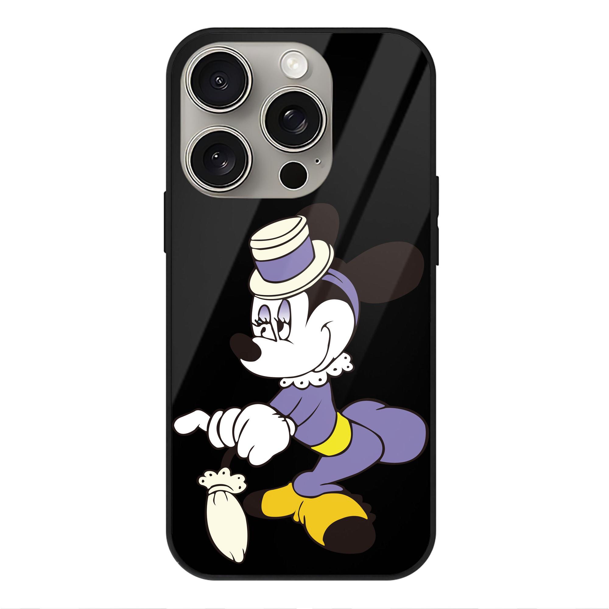 （画像用） ミッキーマウス Mickey Mouse 【iPhone15Pro対応】スマホケース 耐衝撃＆黄変防止 背面ガラス