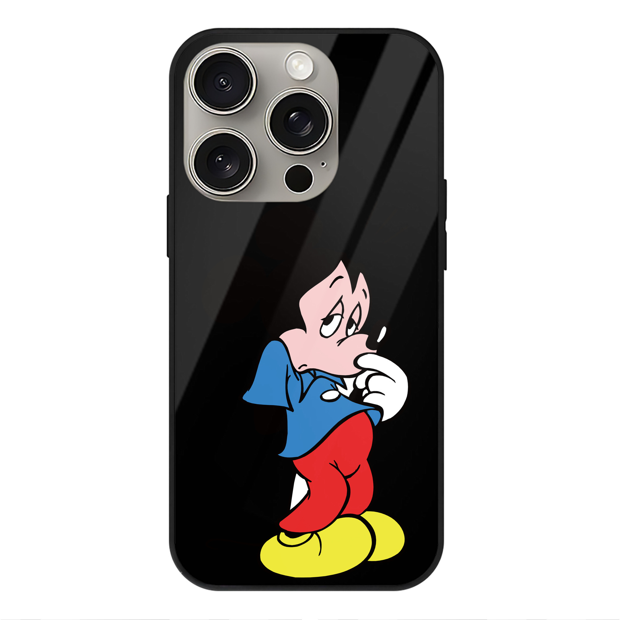 （画像用） ミッキーマウス Mickey Mouse 【iPhone15Pro対応】スマホケース 耐衝撃＆黄変防止 背面ガラス