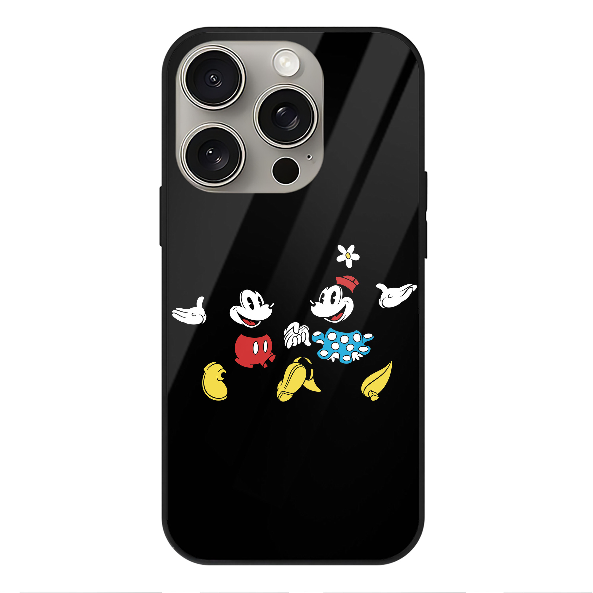 （画像用） ミッキーマウス Mickey Mouse 【iPhone15Pro対応】スマホケース 耐衝撃＆黄変防止 背面ガラス