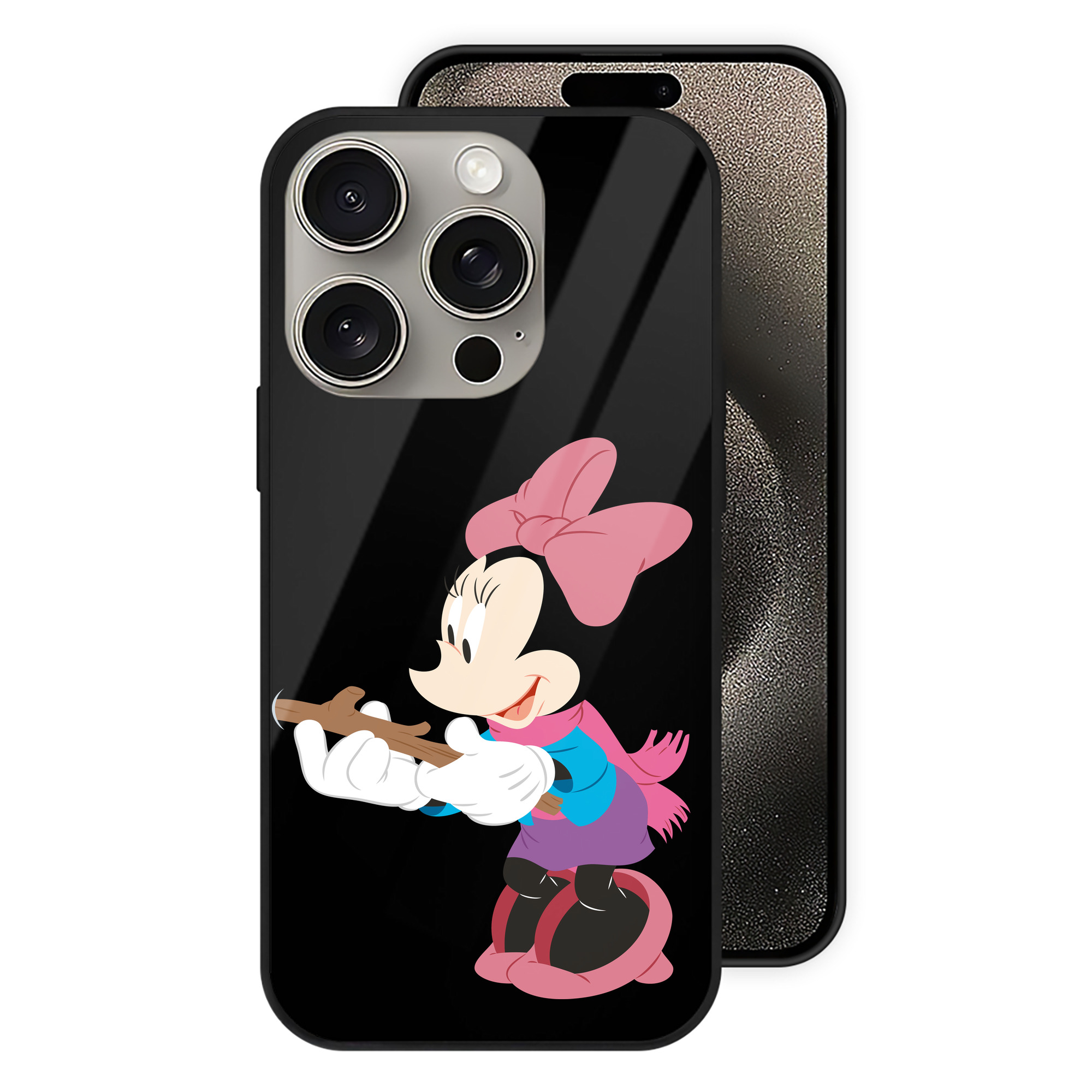 （画像用） ミッキーマウス Mickey Mouse 【iPhone15Pro対応】スマホケース 耐衝撃＆黄変防止 背面ガラス