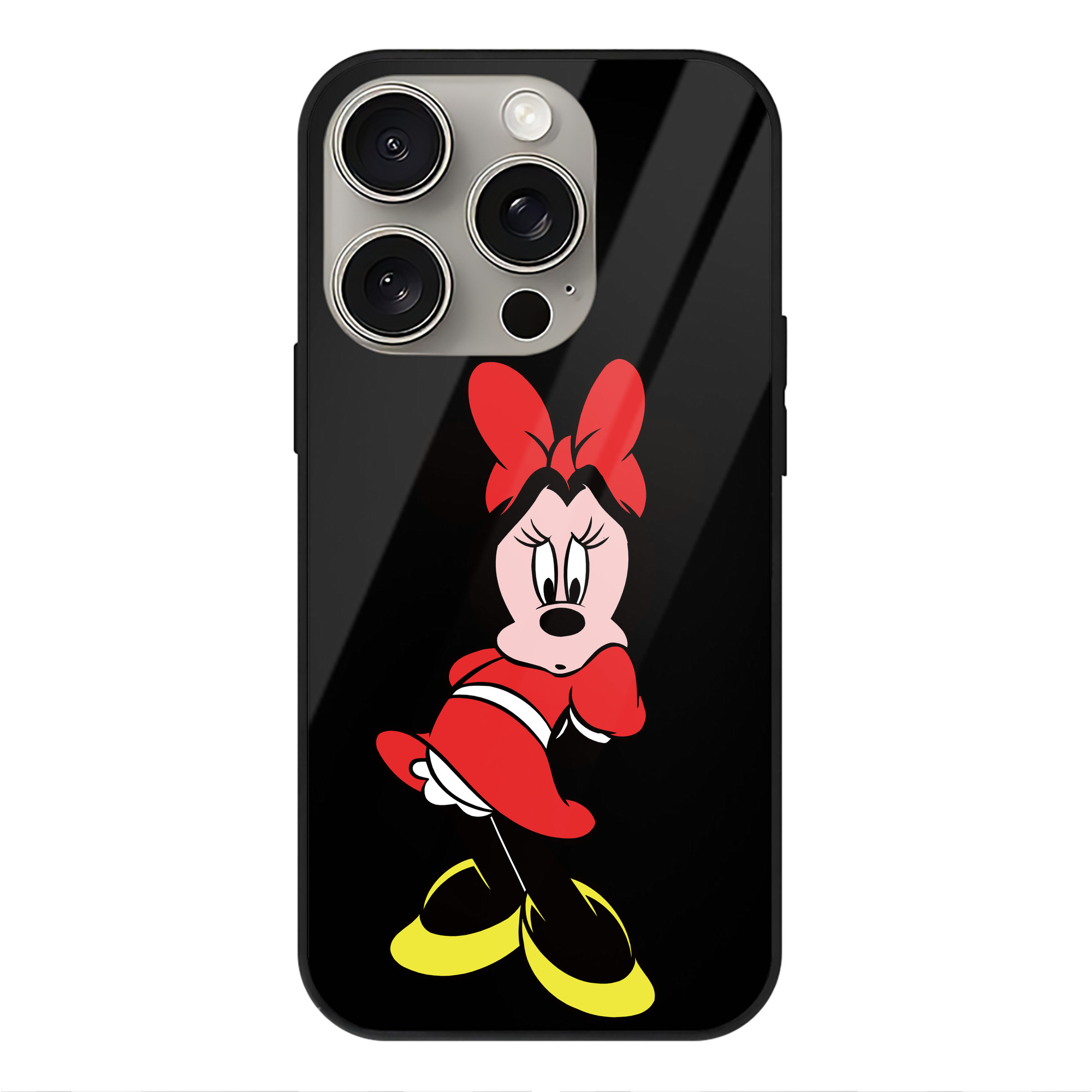 （画像用） ミッキーマウス Mickey Mouse 【iPhone15Pro対応】スマホケース 耐衝撃＆黄変防止 背面ガラス