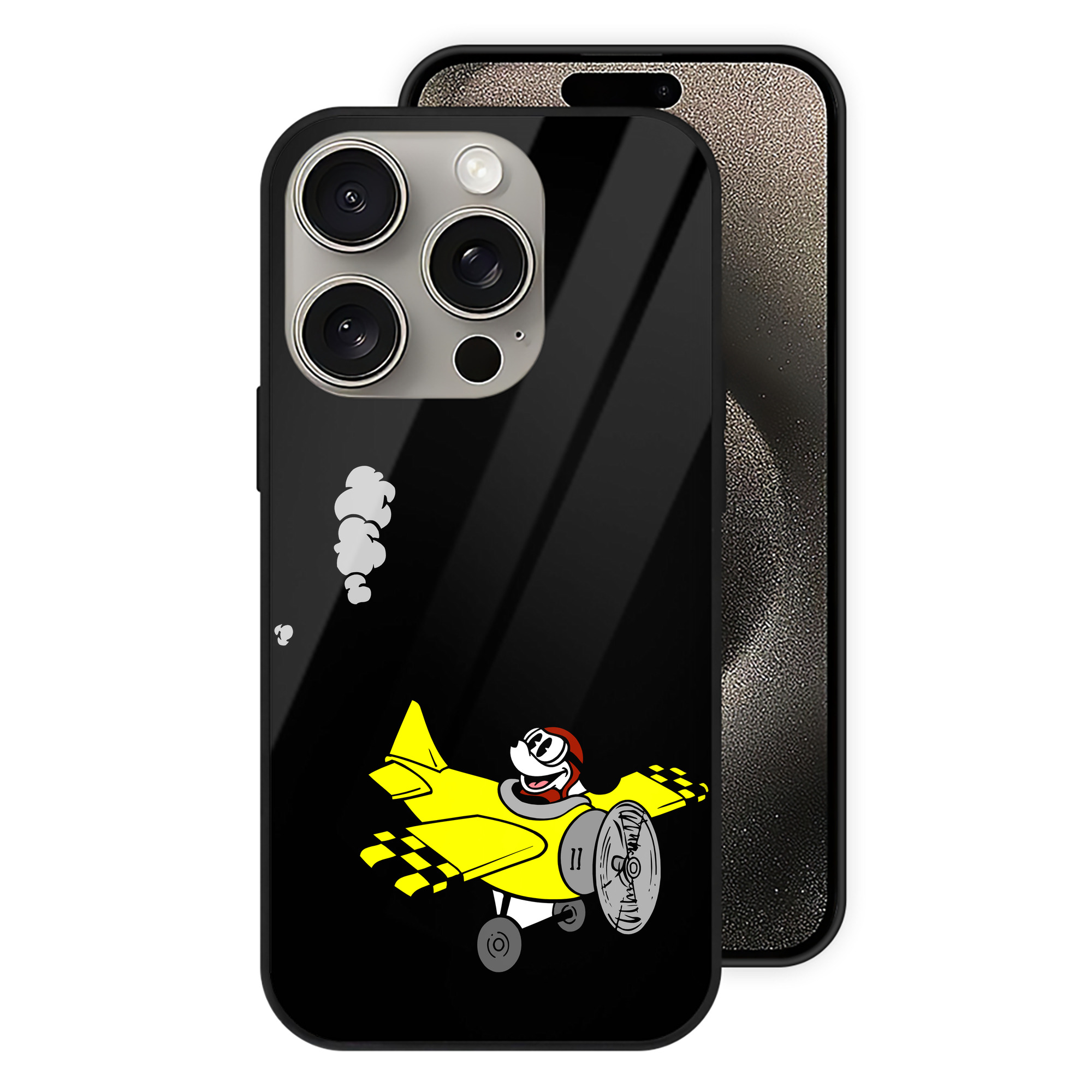 （画像用） ミッキーマウス Mickey Mouse 【iPhone15Pro対応】スマホケース 耐衝撃＆黄変防止 背面ガラス