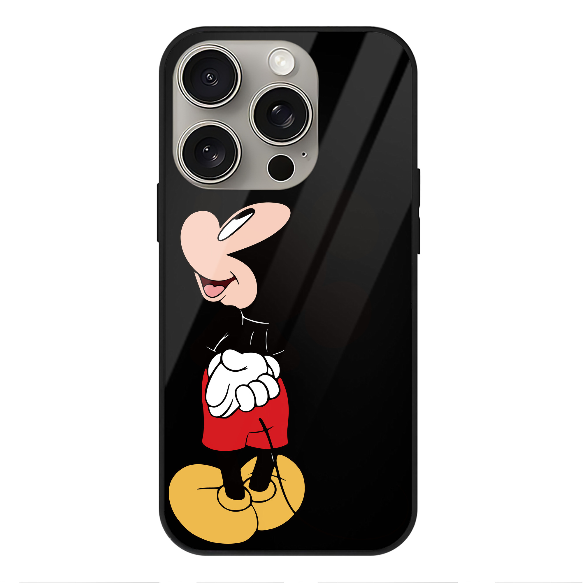 （画像用） ミッキーマウス Mickey Mouse 【iPhone15Pro対応】スマホケース 耐衝撃＆黄変防止 背面ガラス