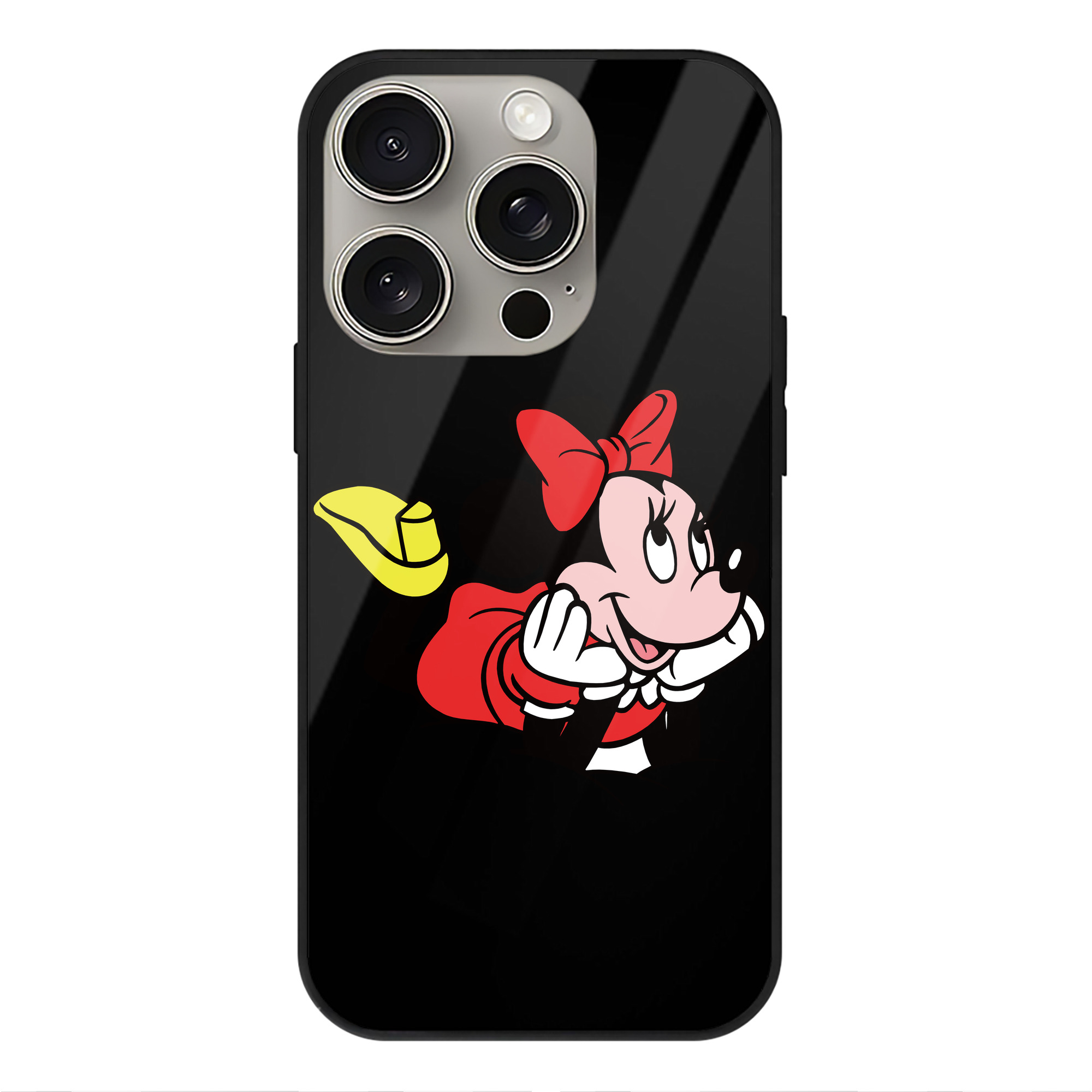 （画像用） ミッキーマウス Mickey Mouse 【iPhone15Pro対応】スマホケース 耐衝撃＆黄変防止 背面ガラス
