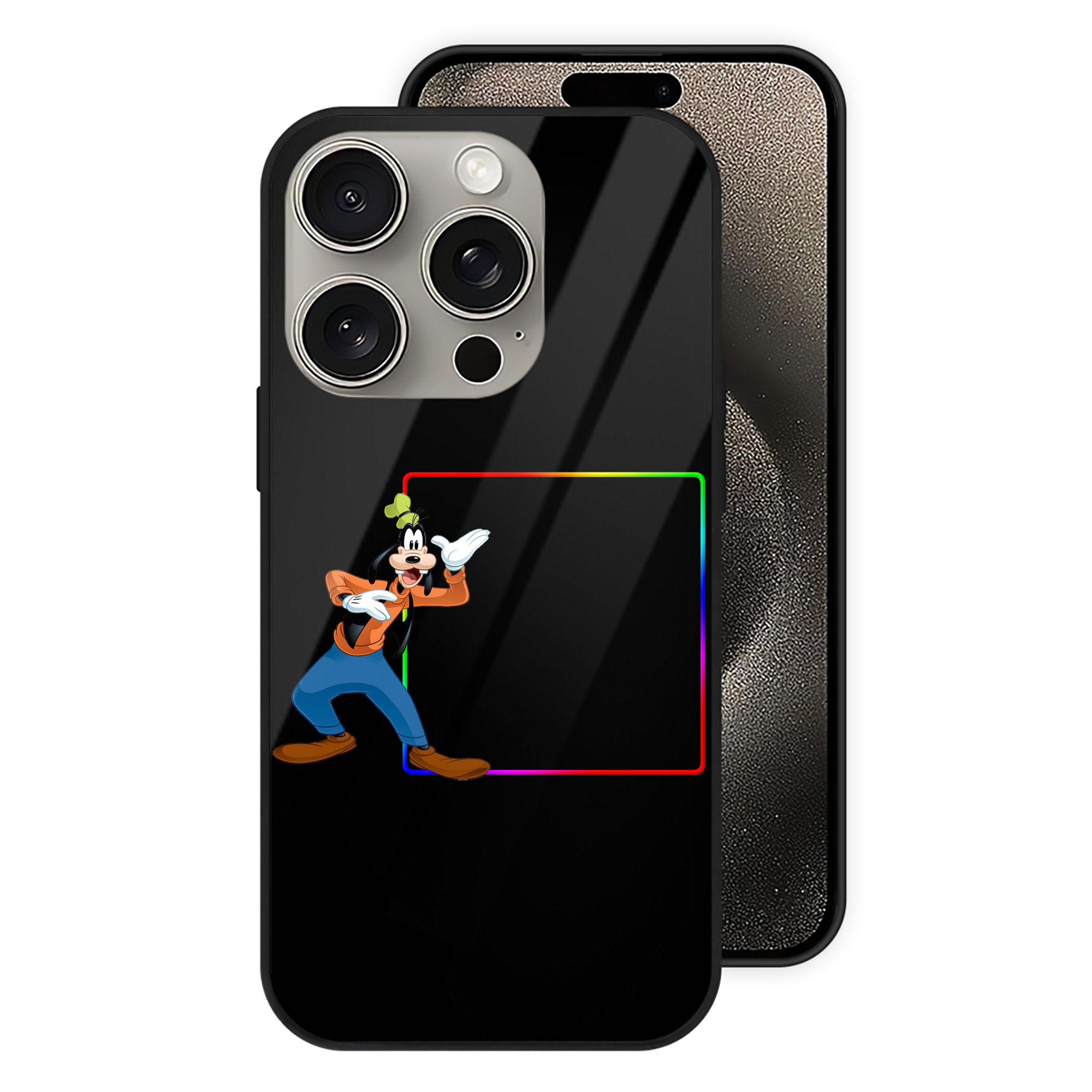 （画像用） ミッキーマウス Mickey Mouse 【iPhone15Pro対応】スマホケース 耐衝撃＆黄変防止 背面ガラス