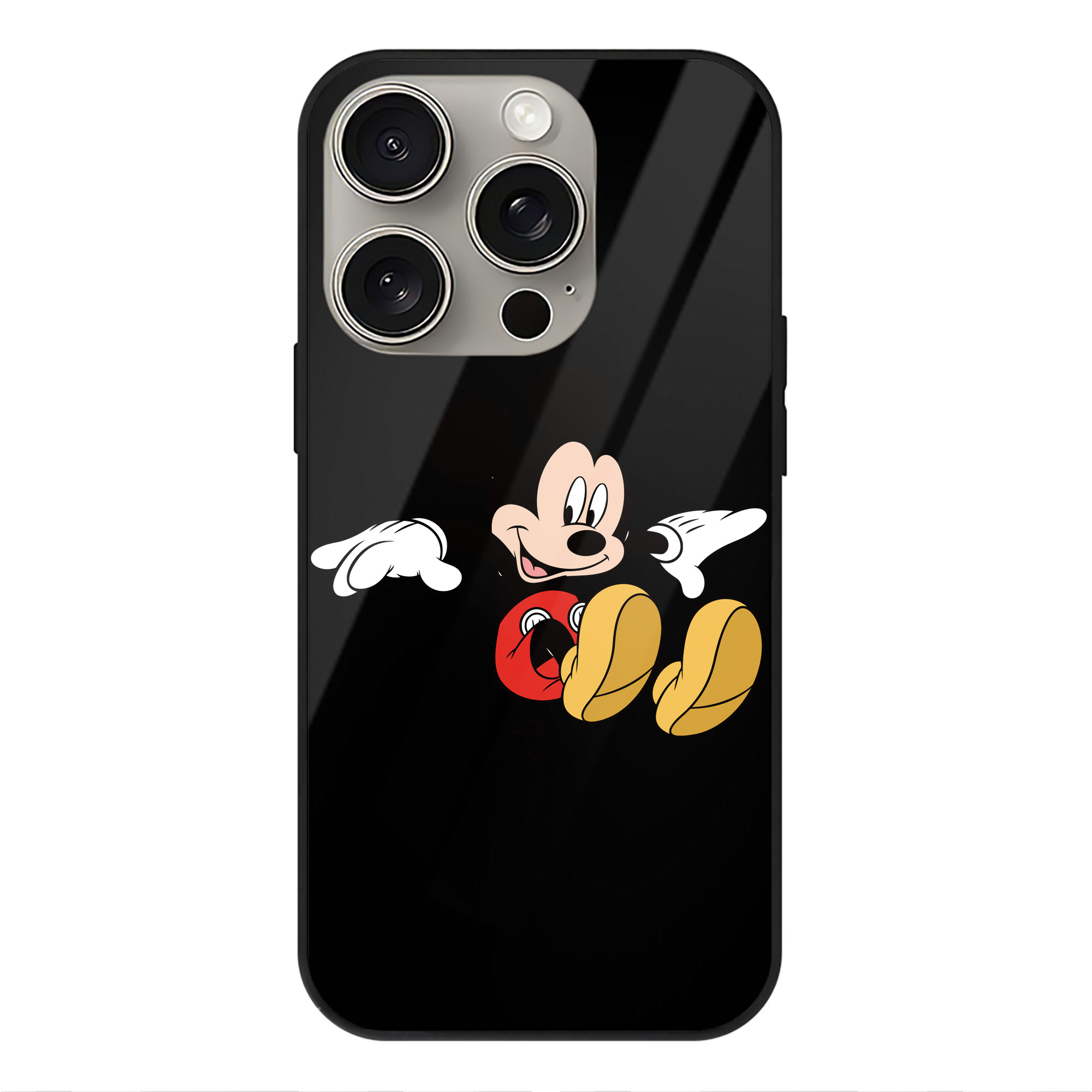 （画像用） ミッキーマウス Mickey Mouse 【iPhone15Pro対応】スマホケース 耐衝撃＆黄変防止 背面ガラス