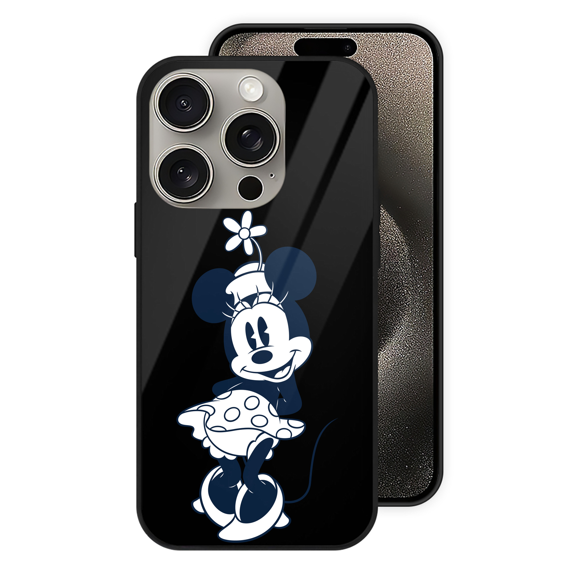 （画像用） ミッキーマウス Mickey Mouse 【iPhone15Pro対応】スマホケース 耐衝撃＆黄変防止 背面ガラス