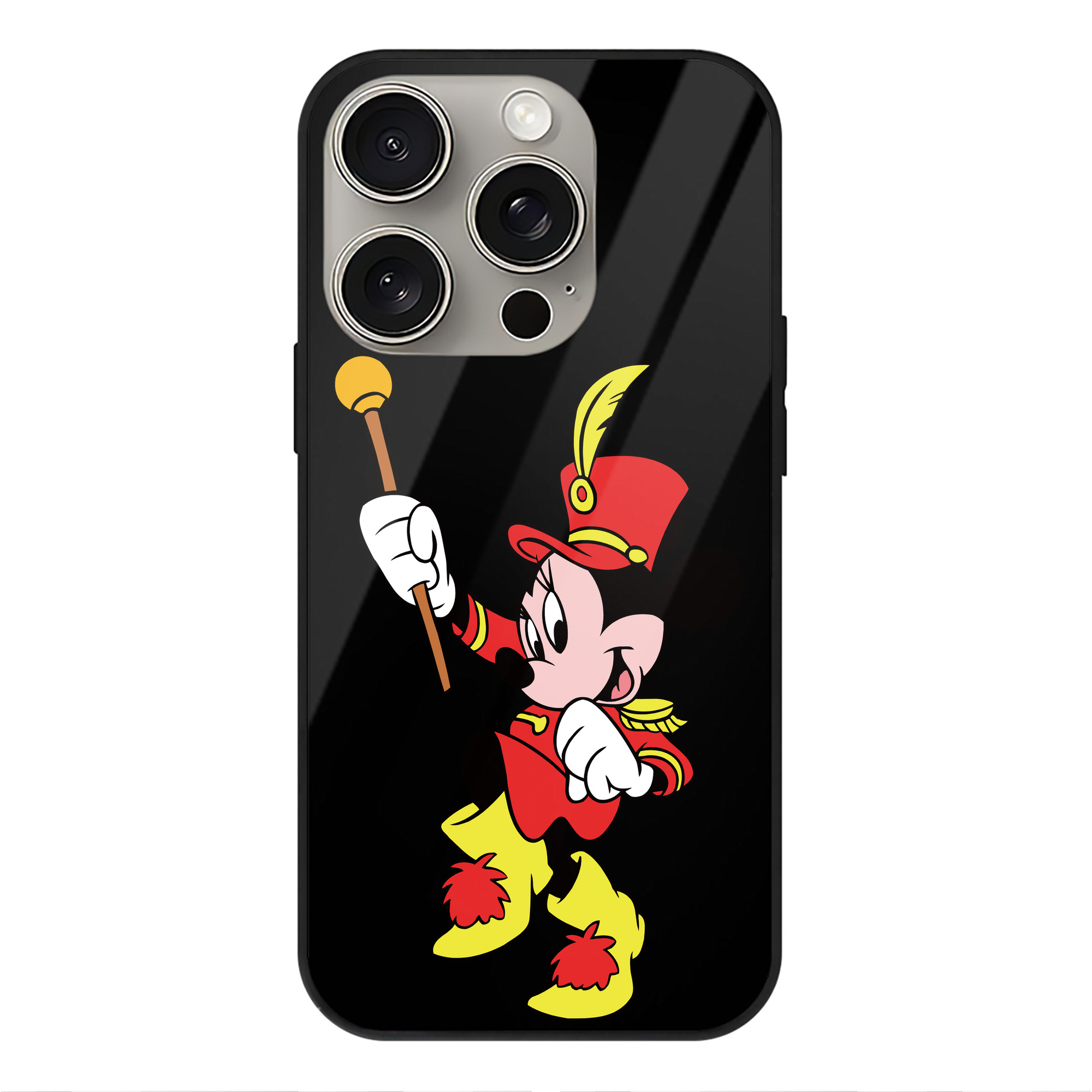 （画像用） ミッキーマウス Mickey Mouse 【iPhone15Pro対応】スマホケース 耐衝撃＆黄変防止 背面ガラス