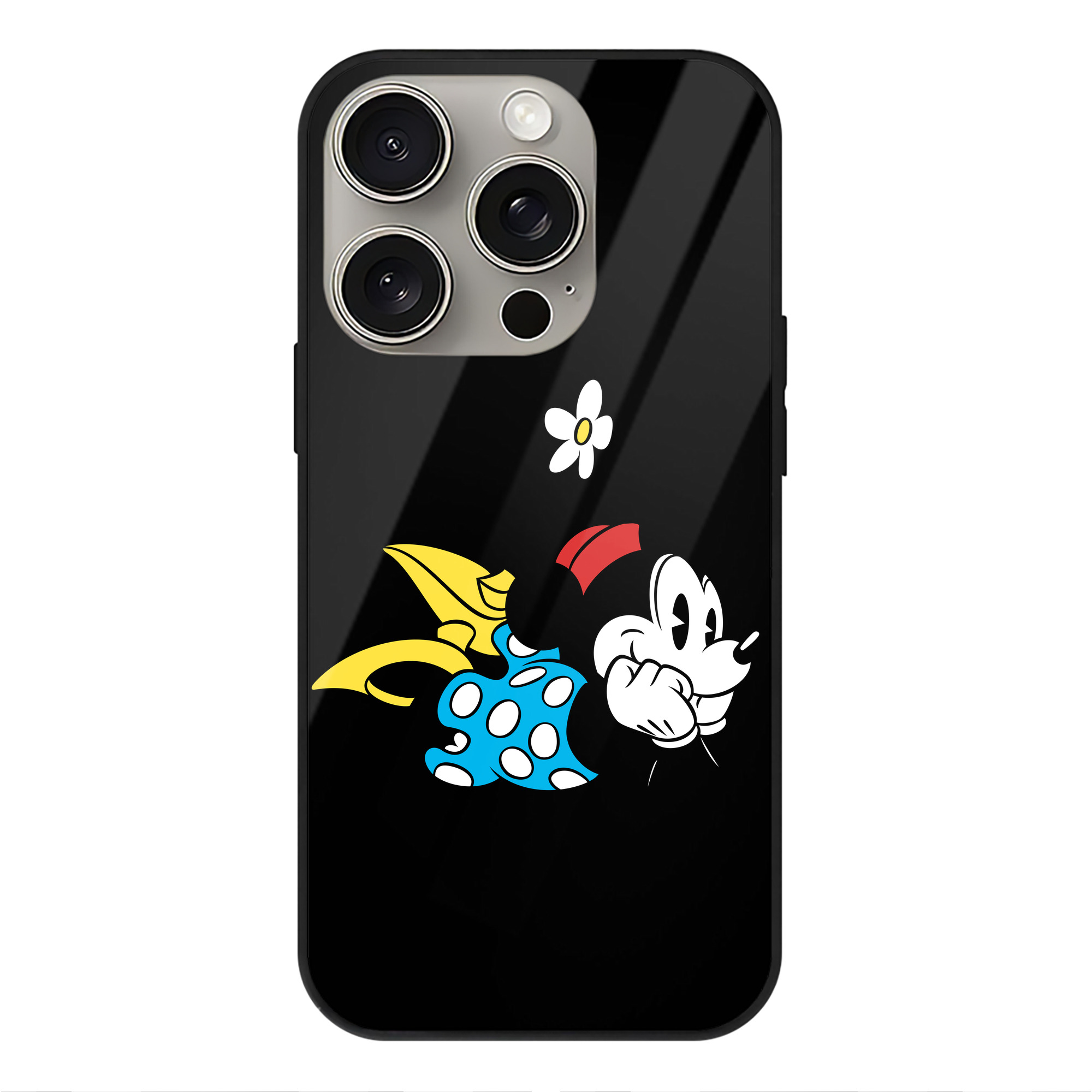 （画像用） ミッキーマウス Mickey Mouse 【iPhone15Pro対応】スマホケース 耐衝撃＆黄変防止 背面ガラス