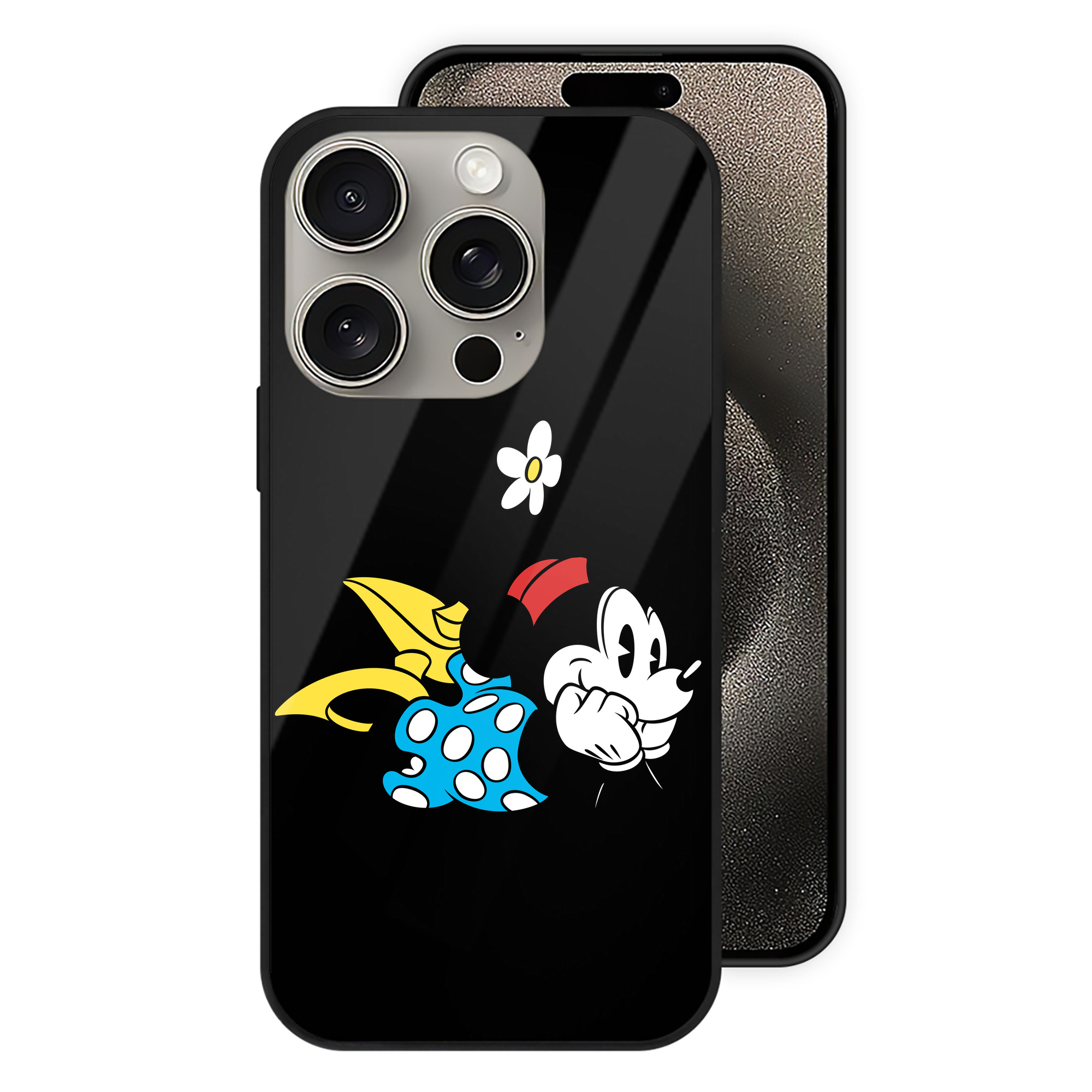 （画像用） ミッキーマウス Mickey Mouse 【iPhone15Pro対応】スマホケース 耐衝撃＆黄変防止 背面ガラス
