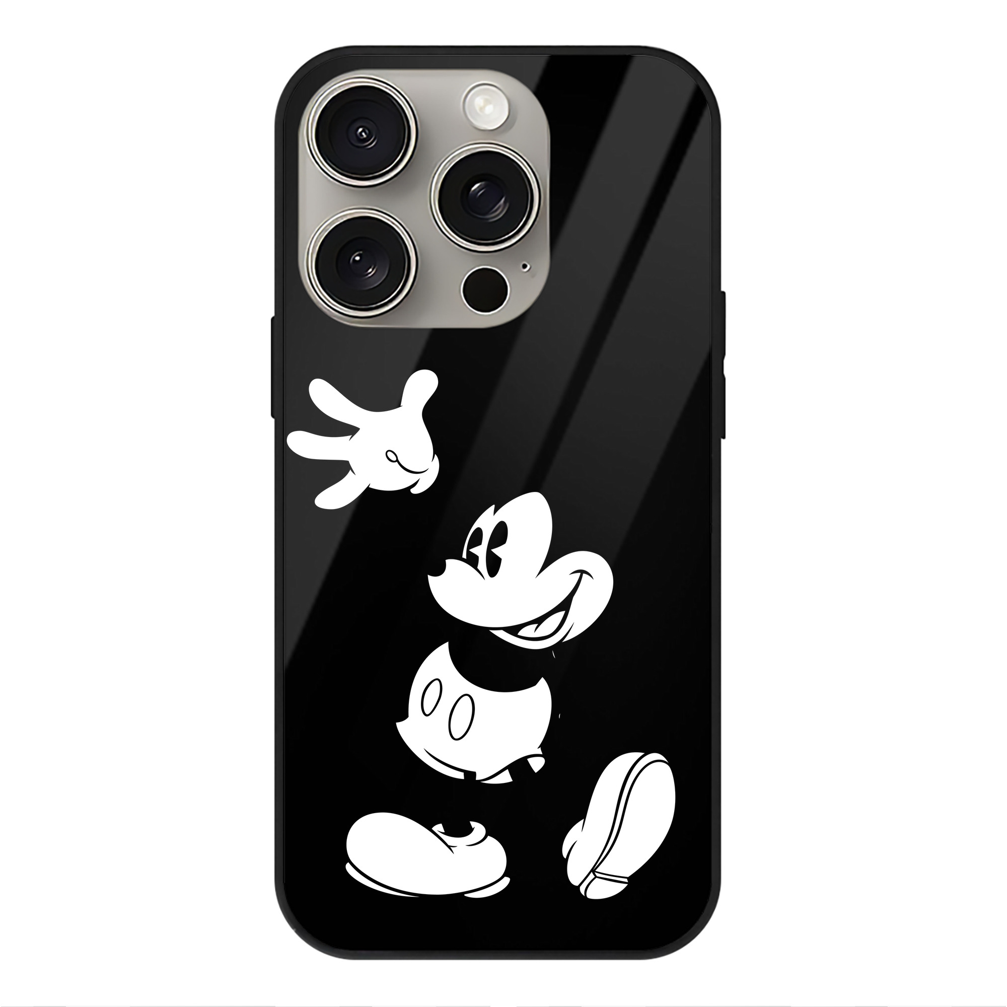 （画像用） ミッキーマウス Mickey Mouse 【iPhone15Pro対応】スマホケース 耐衝撃＆黄変防止 背面ガラス