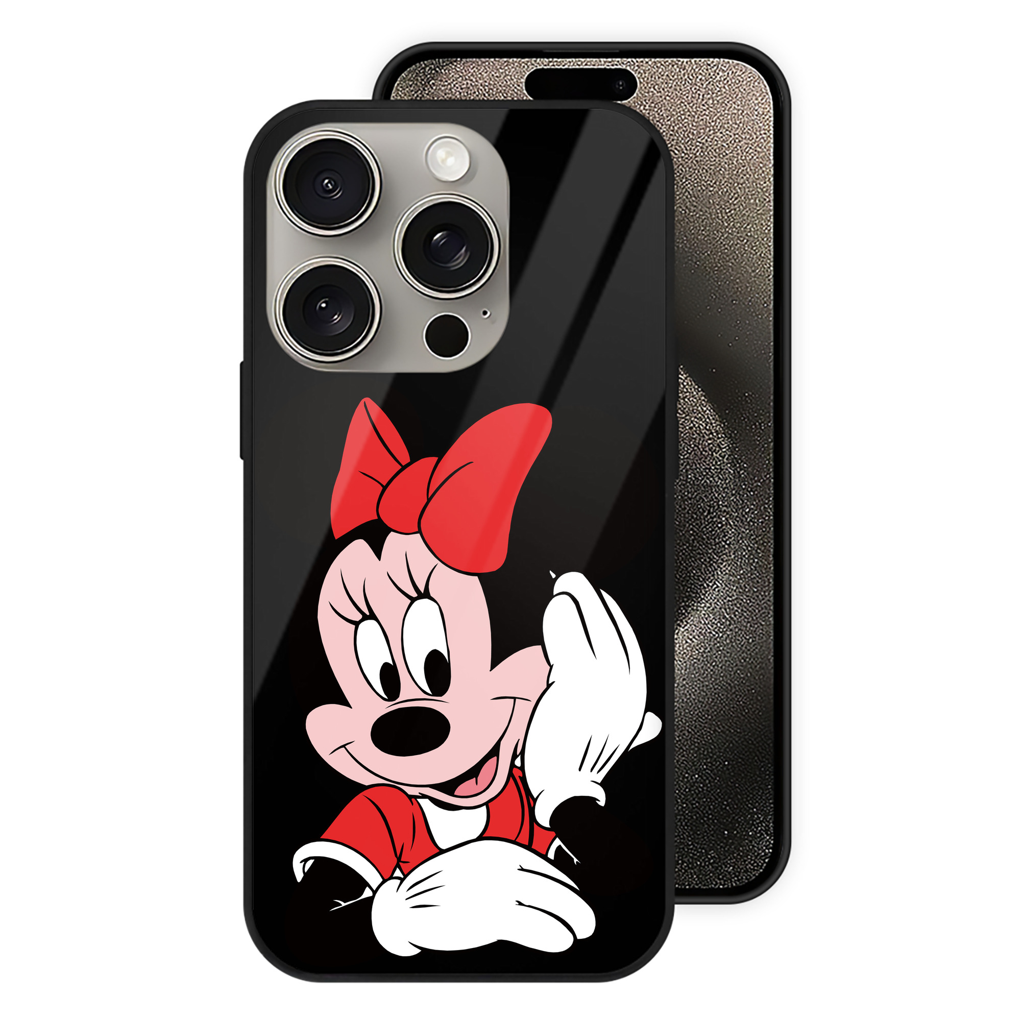 （画像用） ミッキーマウス Mickey Mouse 【iPhone15Pro対応】スマホケース 耐衝撃＆黄変防止 背面ガラス