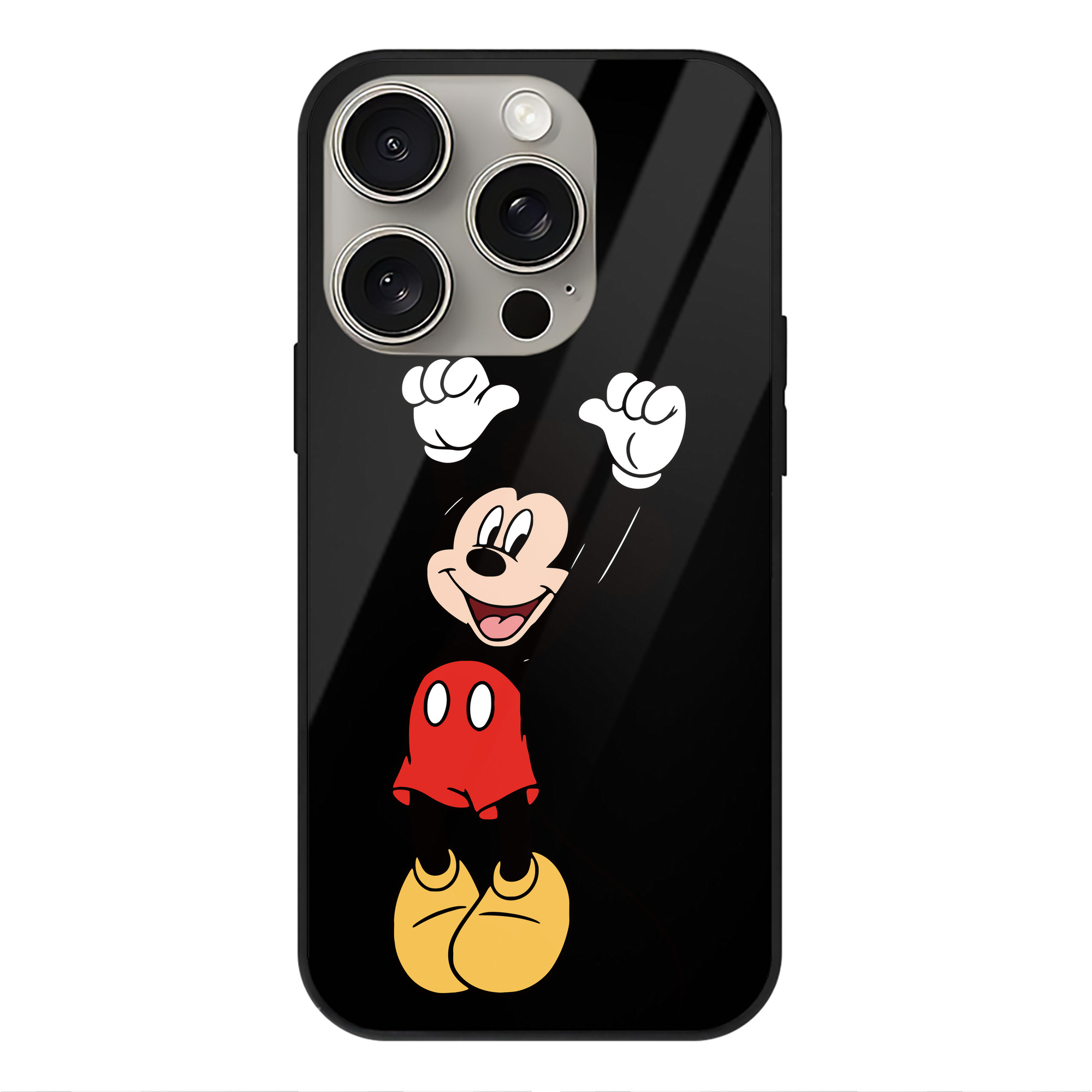 （画像用） ミッキーマウス Mickey Mouse 【iPhone15Pro対応】スマホケース 耐衝撃＆黄変防止 背面ガラス