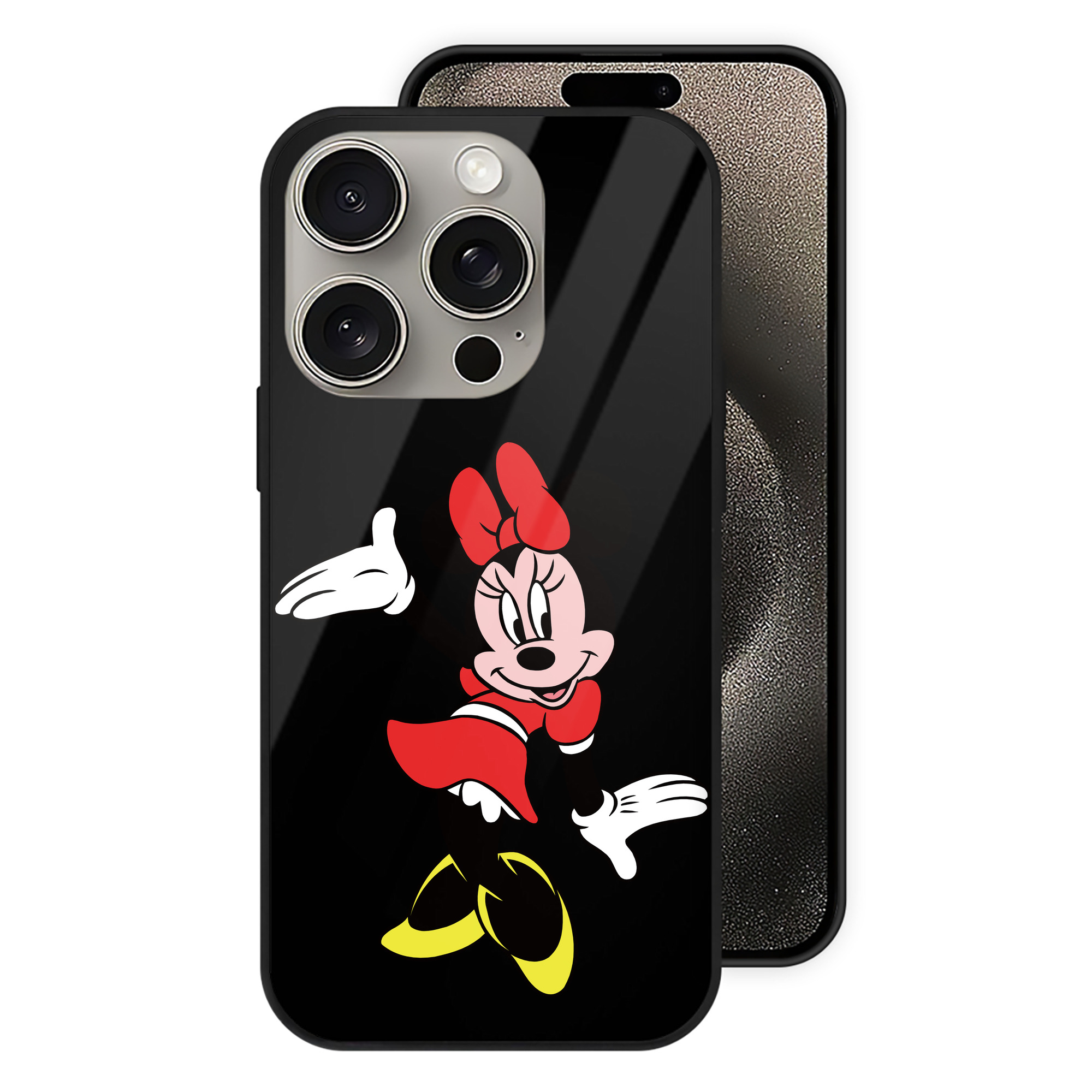 （画像用） ミッキーマウス Mickey Mouse 【iPhone15Pro対応】スマホケース 耐衝撃＆黄変防止 背面ガラス