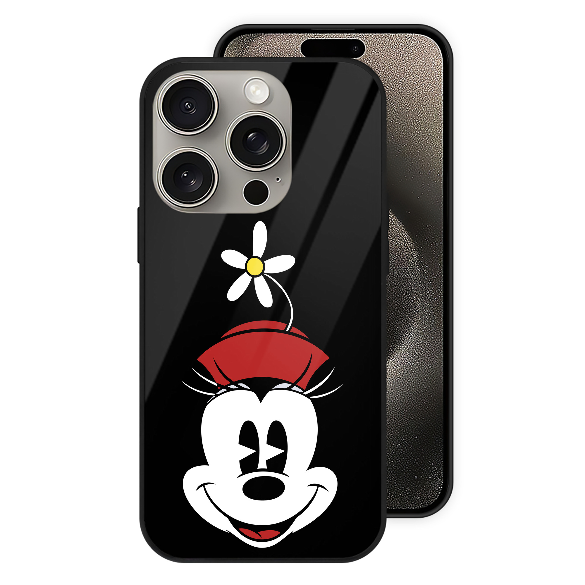 （画像用） ミッキーマウス Mickey Mouse 【iPhone15Pro対応】スマホケース 耐衝撃＆黄変防止 背面ガラス