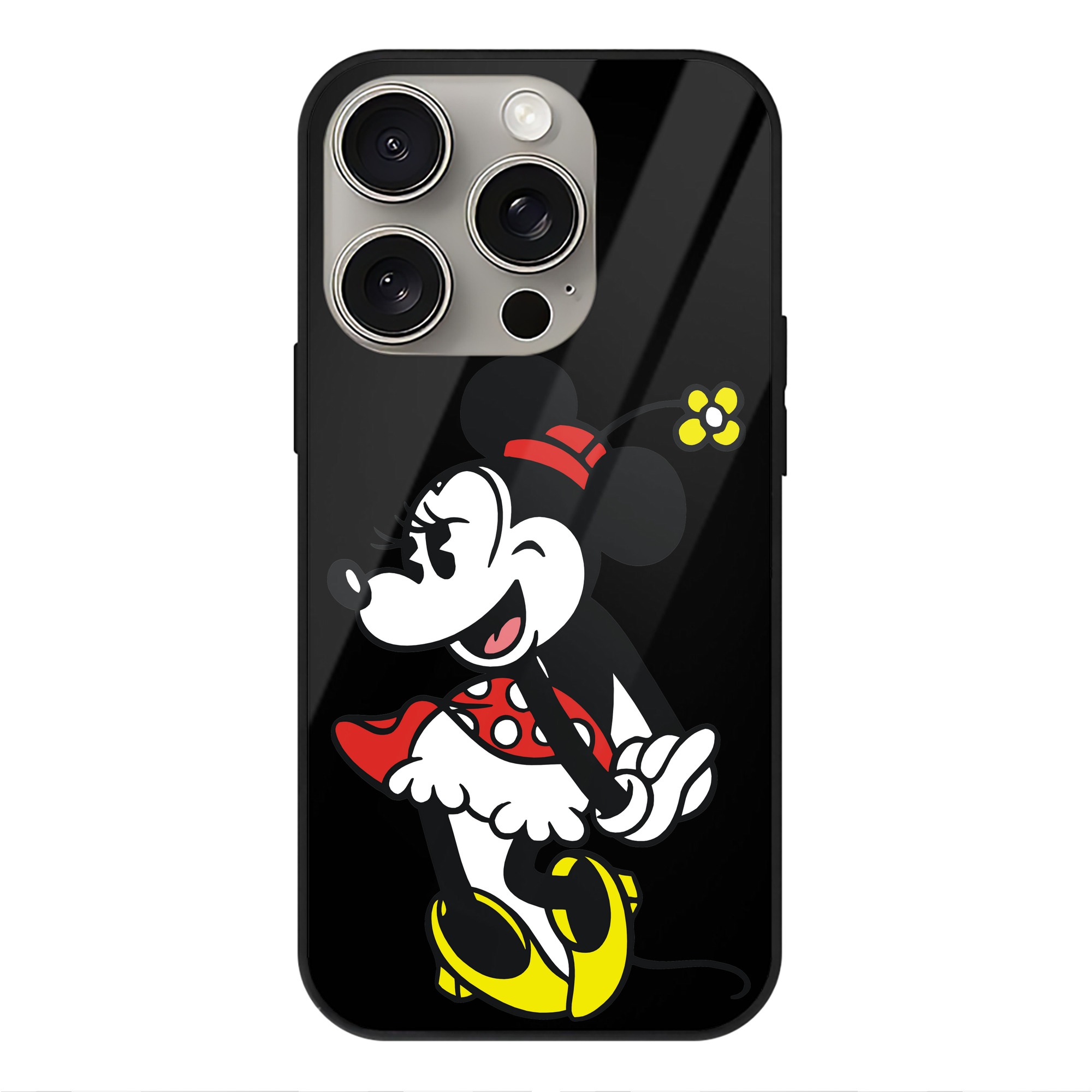（画像用） ミッキーマウス Mickey Mouse 【iPhone15Pro対応】スマホケース 耐衝撃＆黄変防止 背面ガラス