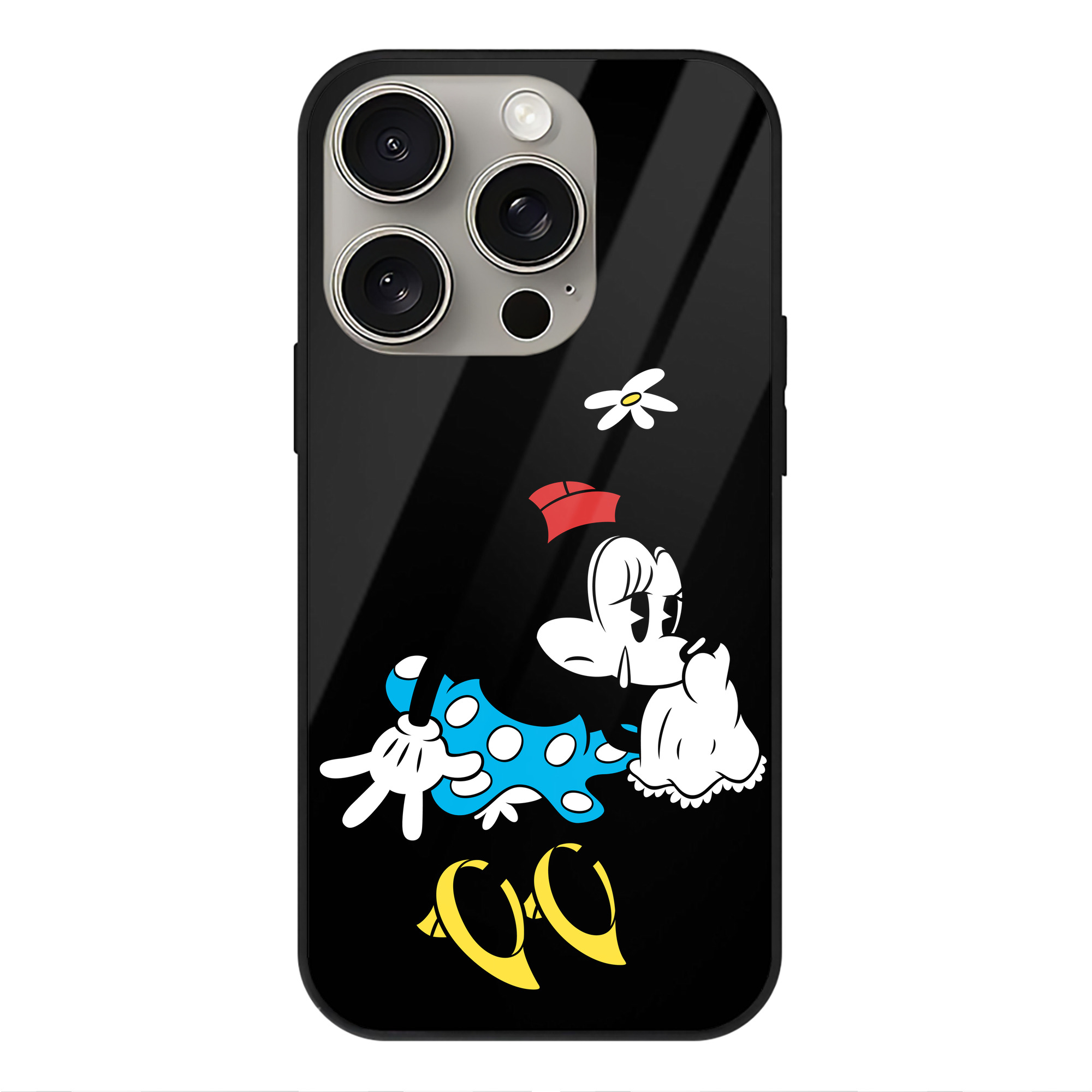 （画像用） ミッキーマウス Mickey Mouse 【iPhone15Pro対応】スマホケース 耐衝撃＆黄変防止 背面ガラス
