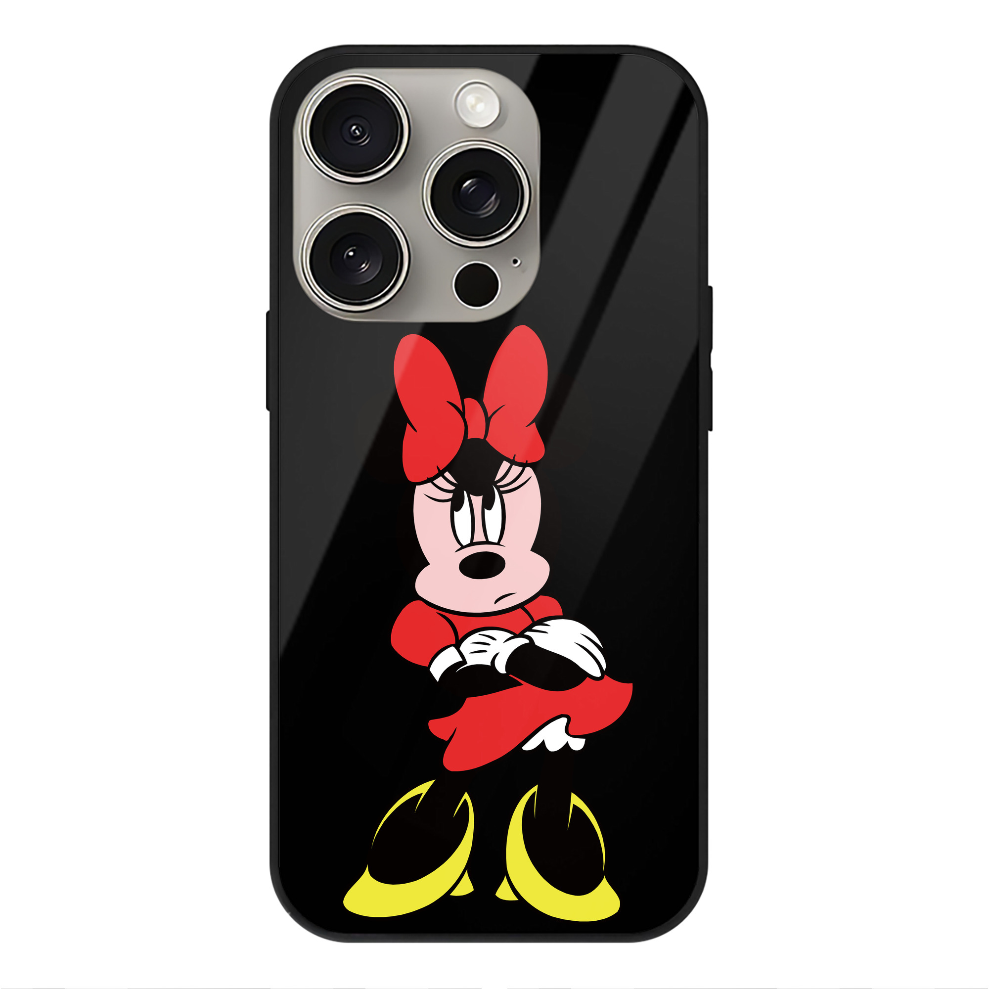 （画像用） ミッキーマウス Mickey Mouse 【iPhone15Pro対応】スマホケース 耐衝撃＆黄変防止 背面ガラス