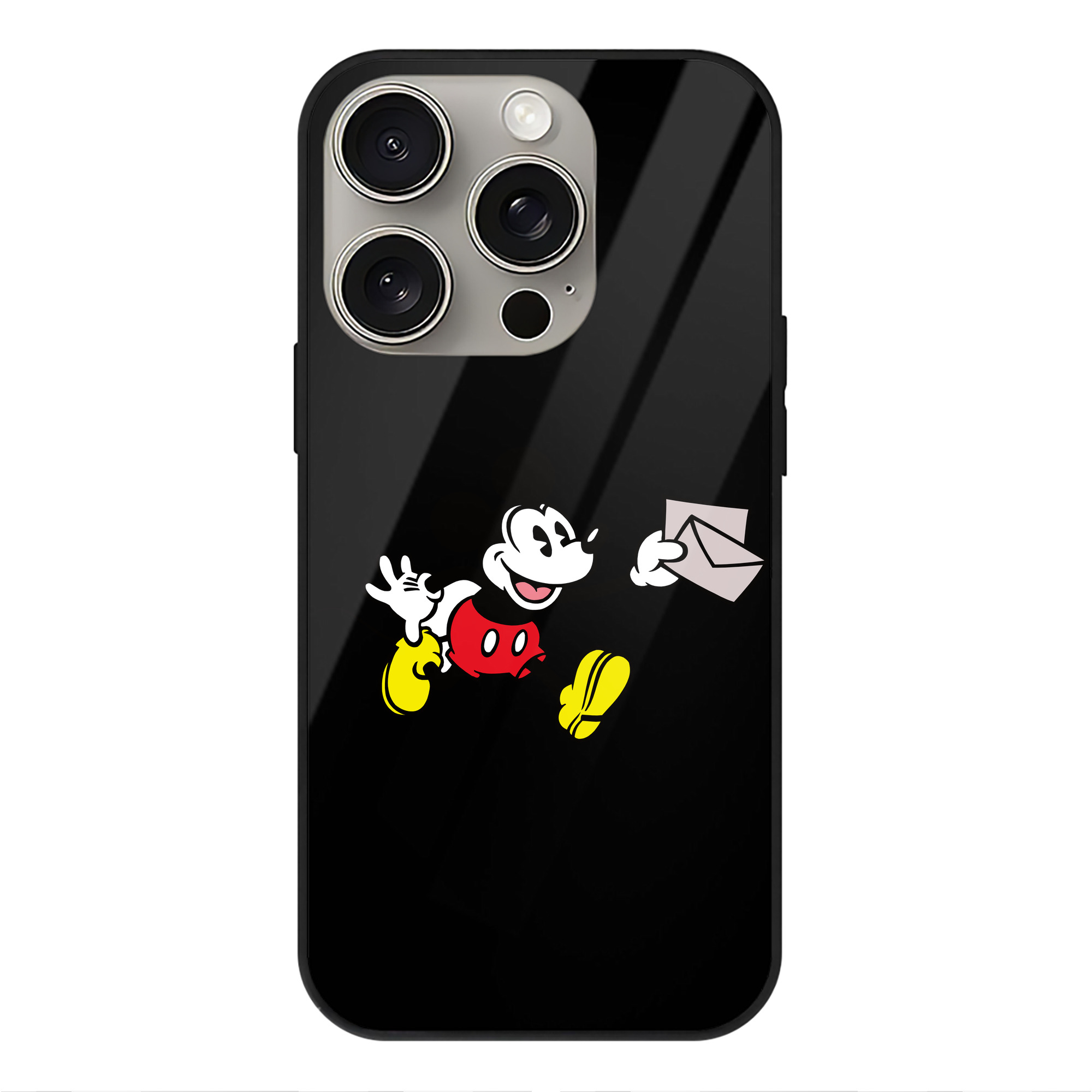 （画像用） ミッキーマウス Mickey Mouse 【iPhone15Pro対応】スマホケース 耐衝撃＆黄変防止 背面ガラス
