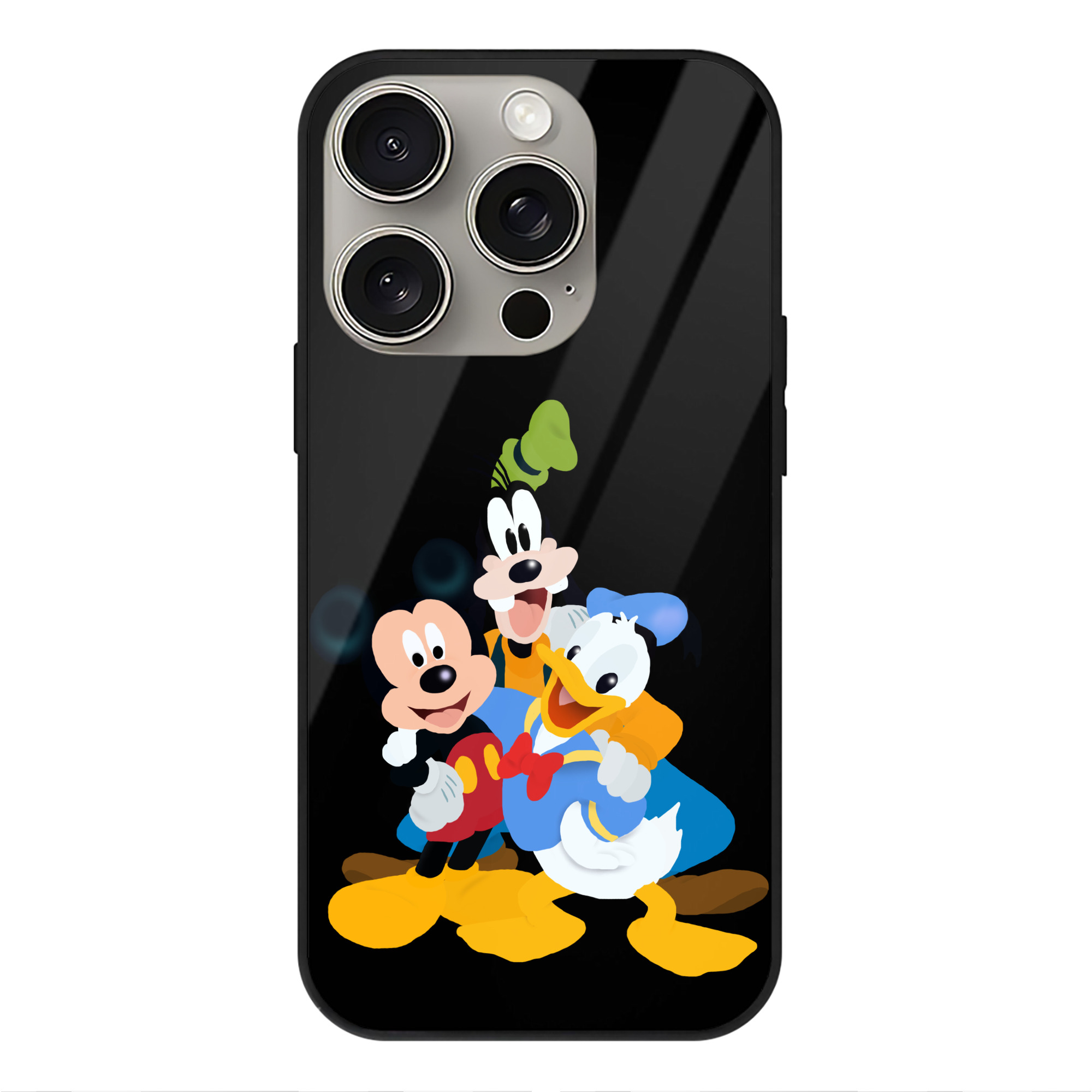 （画像用） ミッキーマウス Mickey Mouse 【iPhone15Pro対応】スマホケース 耐衝撃＆黄変防止 背面ガラス