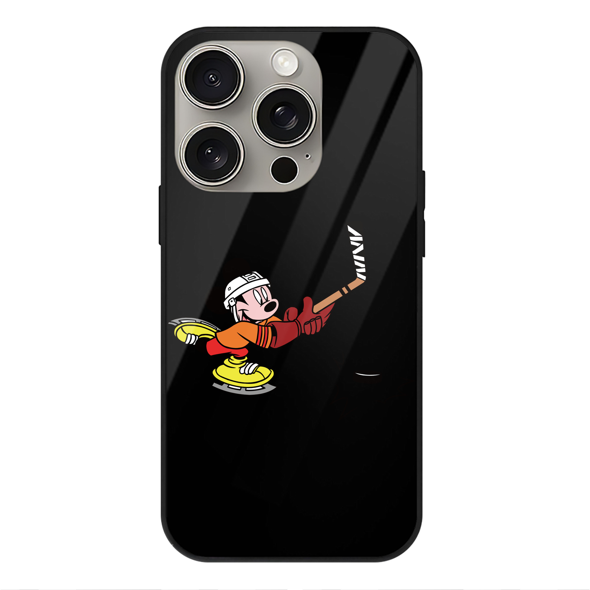 （画像用） ミッキーマウス Mickey Mouse 【iPhone15Pro対応】スマホケース 耐衝撃＆黄変防止 背面ガラス