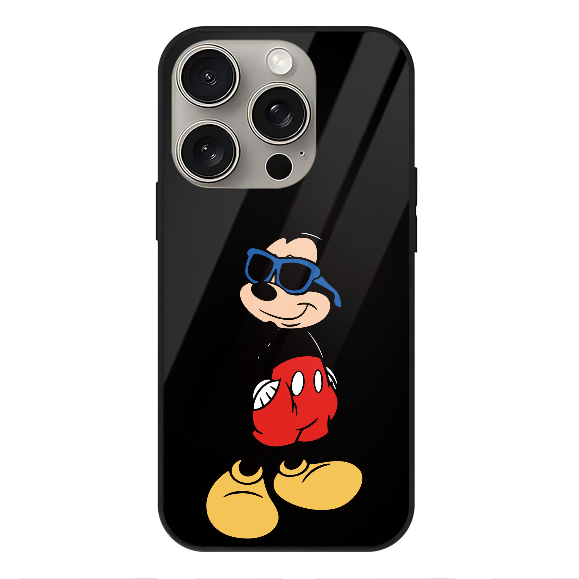 （画像用） ミッキーマウス Mickey Mouse 【iPhone15Pro対応】スマホケース 耐衝撃＆黄変防止 背面ガラス