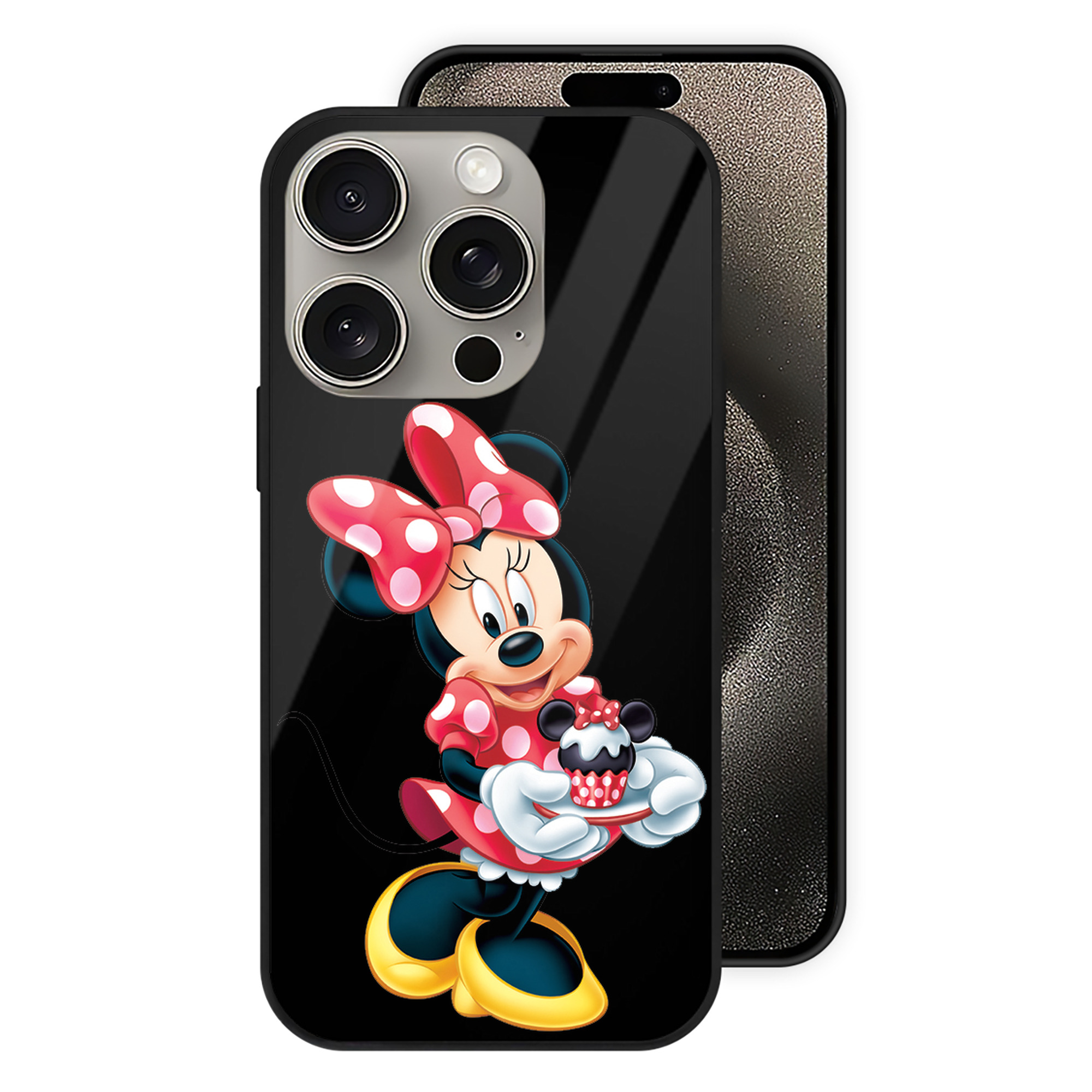（画像用） ミッキーマウス Mickey Mouse 【iPhone15Pro対応】スマホケース 耐衝撃＆黄変防止 背面ガラス