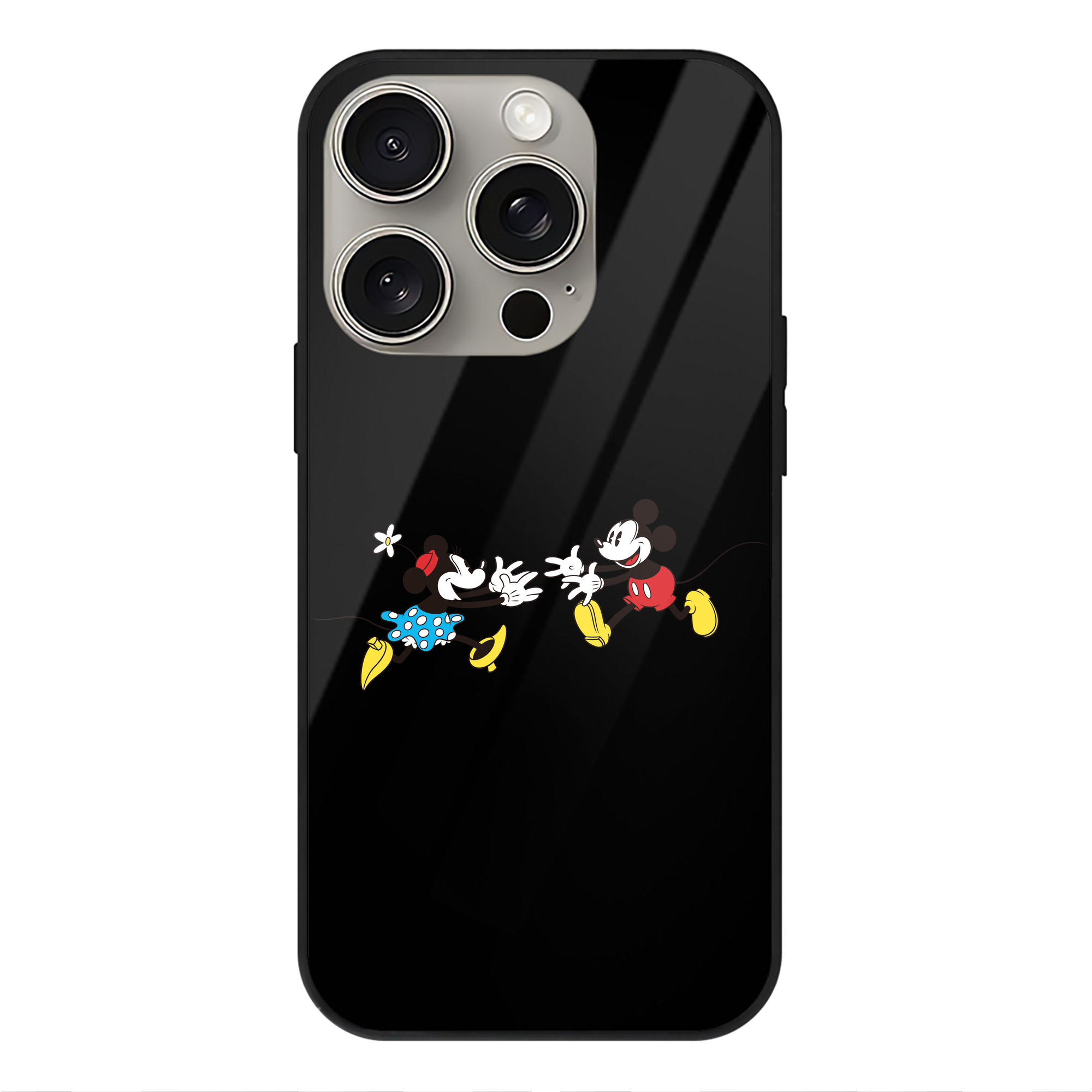 （画像用） ミッキーマウス Mickey Mouse 【iPhone15Pro対応】スマホケース 耐衝撃＆黄変防止 背面ガラス