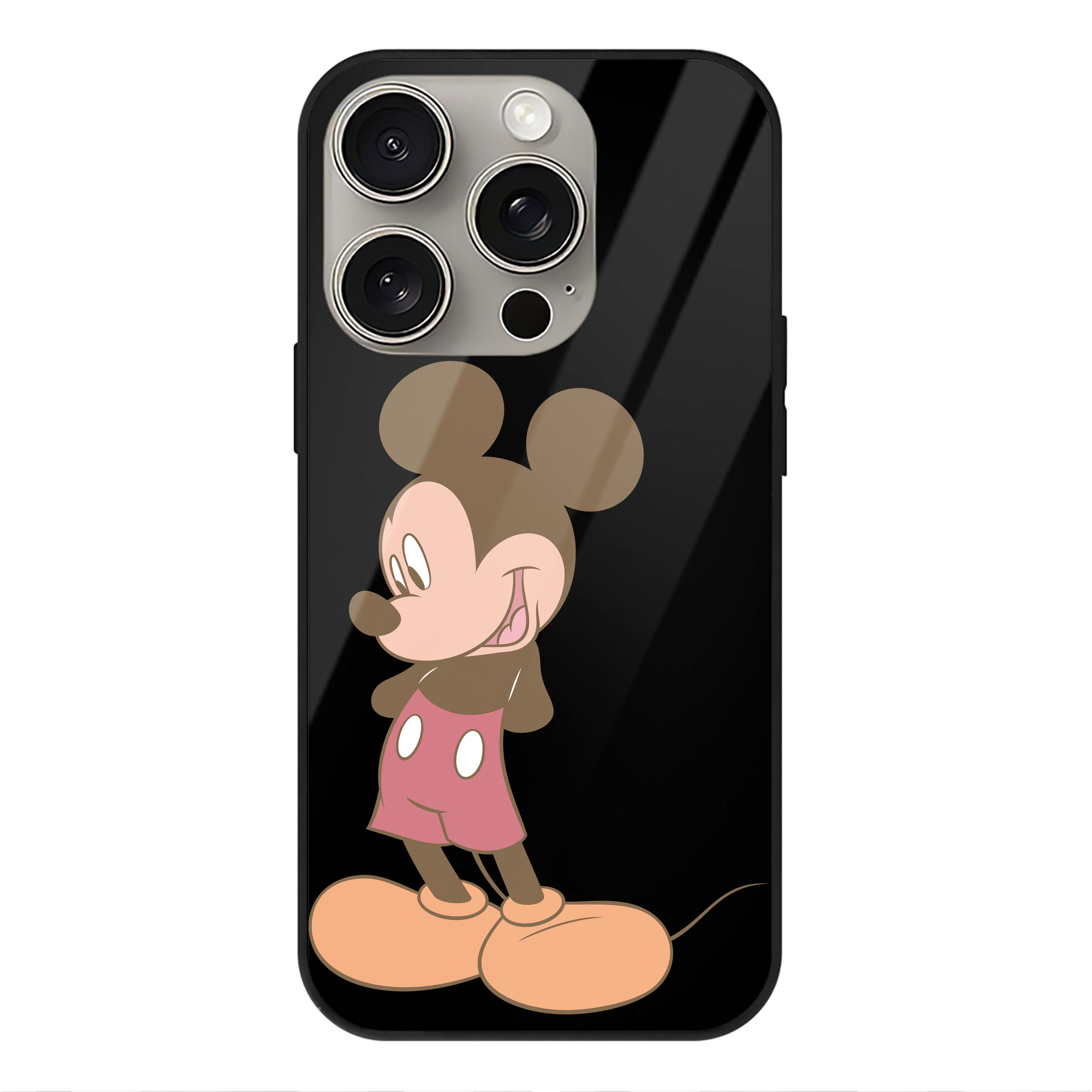 （画像用） ミッキーマウス Mickey Mouse 【iPhone15Pro対応】スマホケース 耐衝撃＆黄変防止 背面ガラス