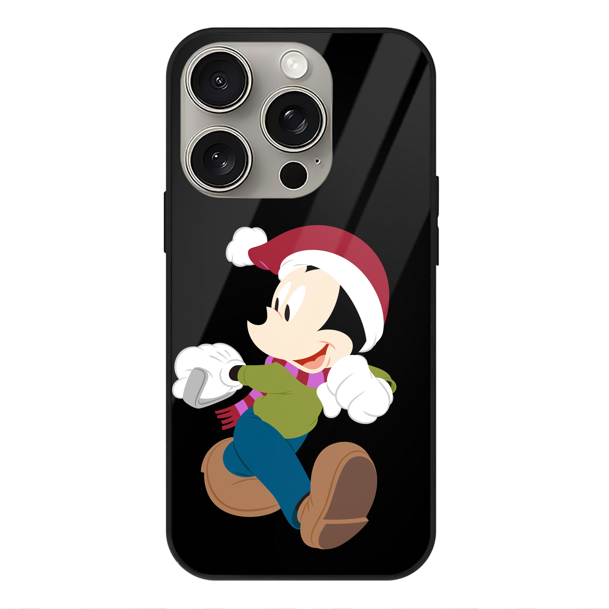 （画像用） ミッキーマウス Mickey Mouse 【iPhone15Pro対応】スマホケース 耐衝撃＆黄変防止 背面ガラス
