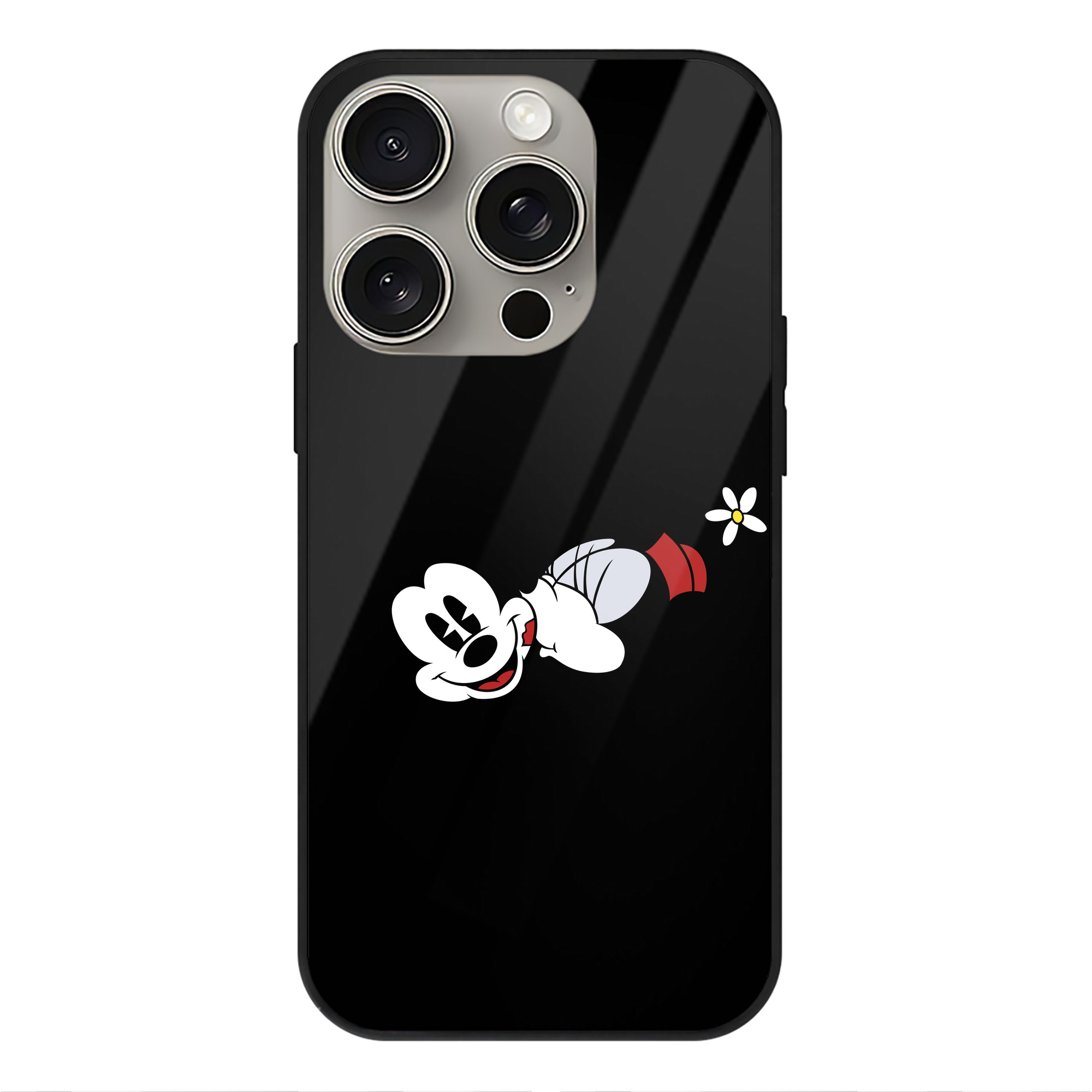 （画像用） ミッキーマウス Mickey Mouse 【iPhone15Pro対応】スマホケース 耐衝撃＆黄変防止 背面ガラス