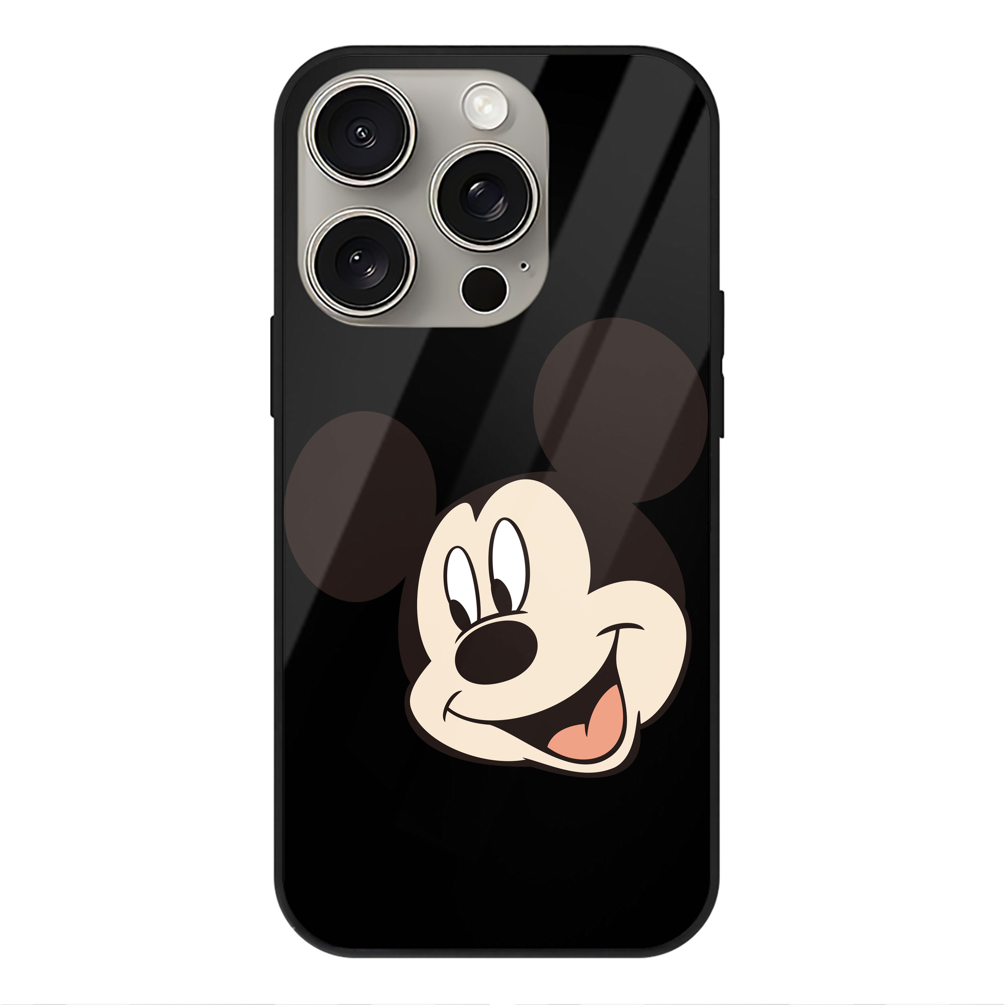 （画像用） ミッキーマウス Mickey Mouse 【iPhone15Pro対応】スマホケース 耐衝撃＆黄変防止 背面ガラス