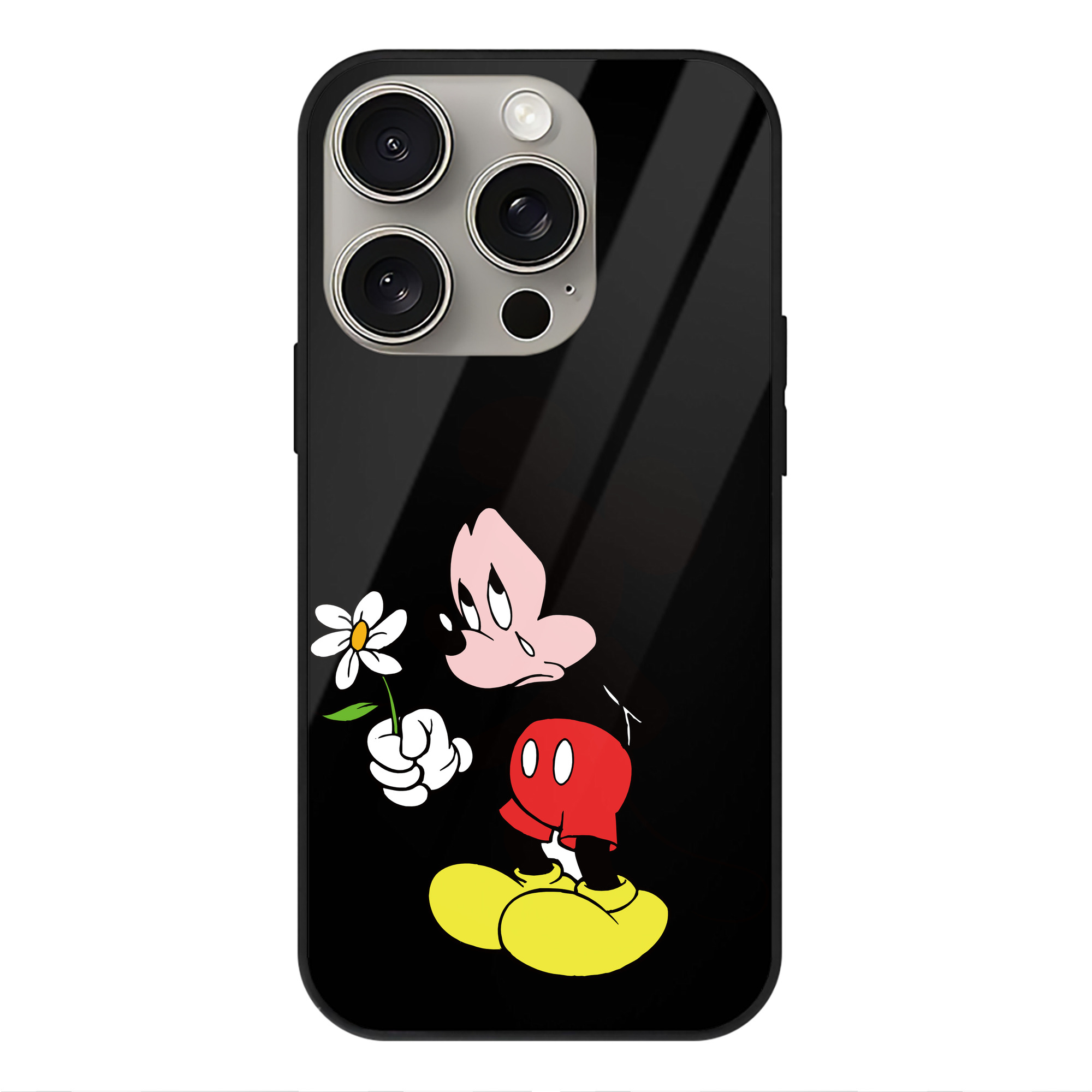 （画像用） ミッキーマウス Mickey Mouse 【iPhone15Pro対応】スマホケース 耐衝撃＆黄変防止 背面ガラス