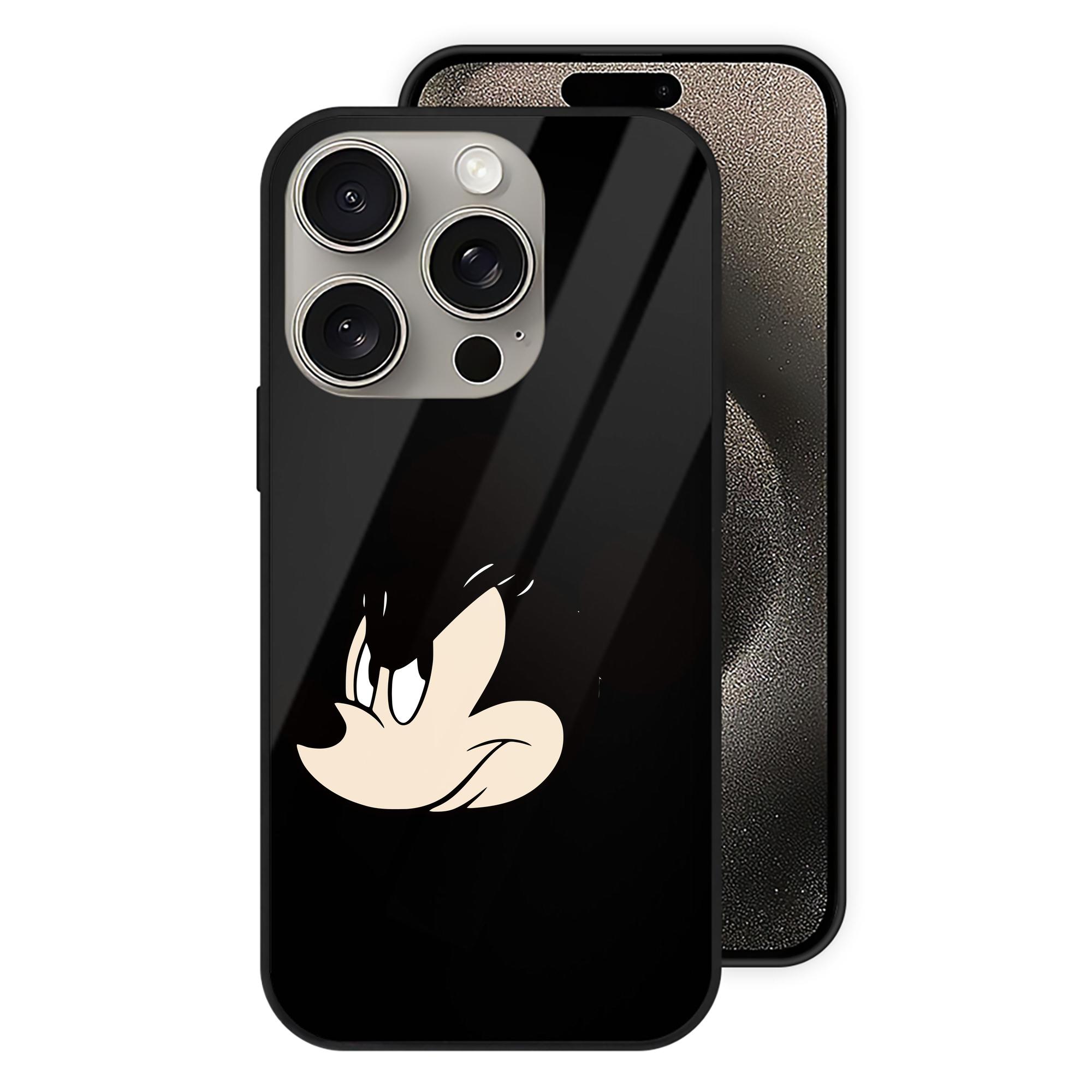 （画像用） ミッキーマウス Mickey Mouse 【iPhone15Pro対応】スマホケース 耐衝撃＆黄変防止 背面ガラス