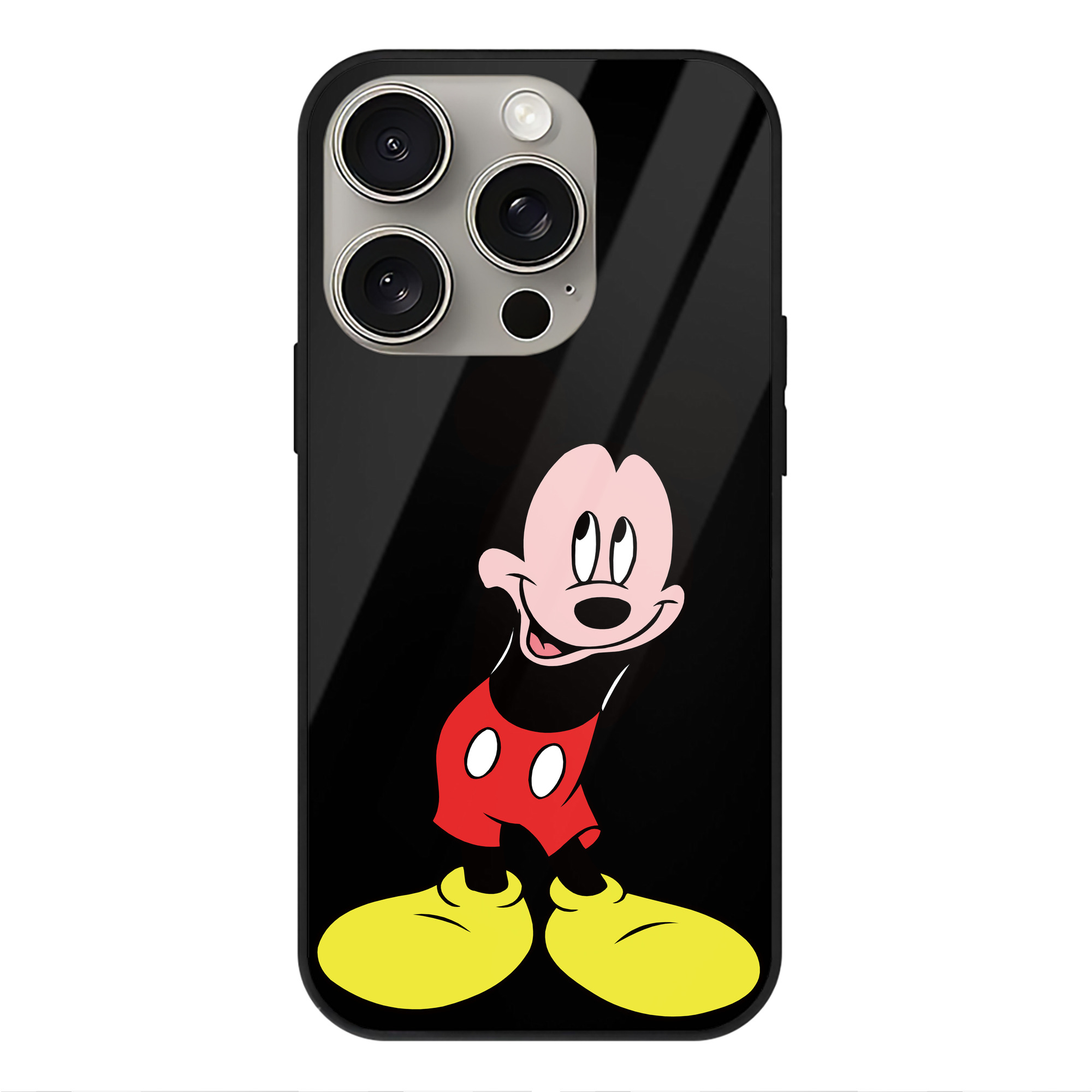 （画像用） ミッキーマウス Mickey Mouse 【iPhone15Pro対応】スマホケース 耐衝撃＆黄変防止 背面ガラス