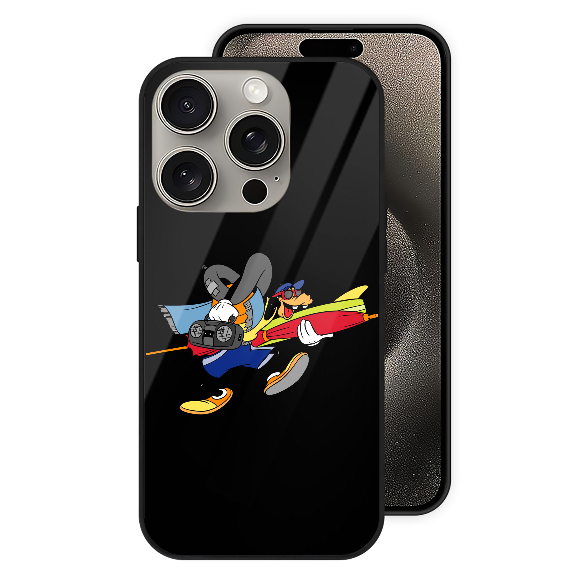 （画像用） ミッキーマウス Mickey Mouse 【iPhone15Pro対応】スマホケース 耐衝撃＆黄変防止 背面ガラス