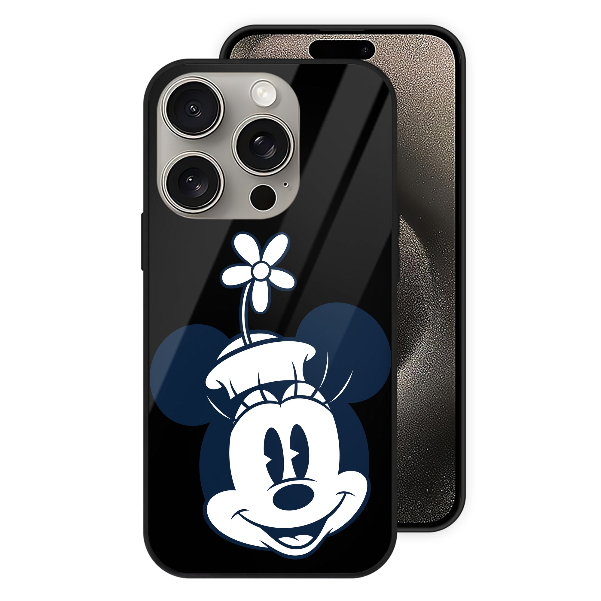 （画像用） ミッキーマウス Mickey Mouse 【iPhone15Pro対応】スマホケース 耐衝撃＆黄変防止 背面ガラス