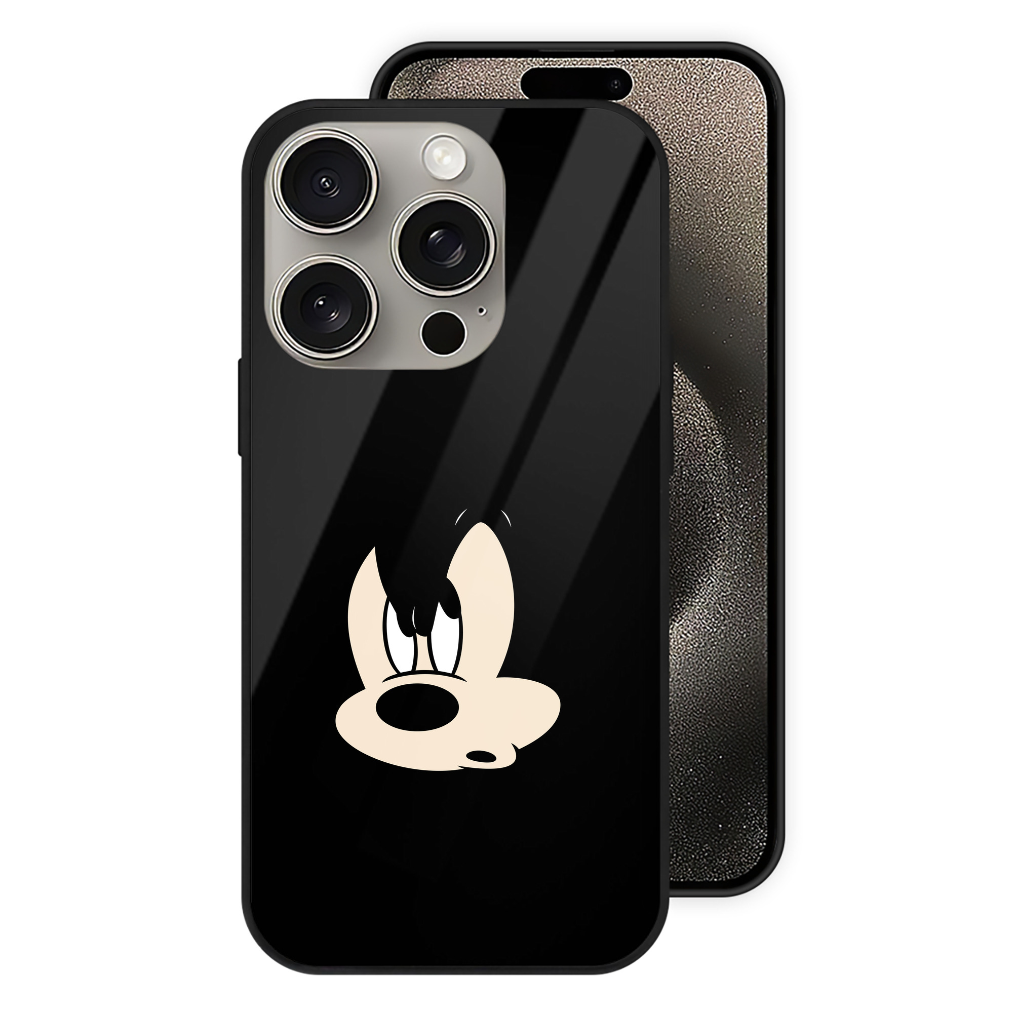 （画像用） ミッキーマウス Mickey Mouse 【iPhone15Pro対応】スマホケース 耐衝撃＆黄変防止 背面ガラス