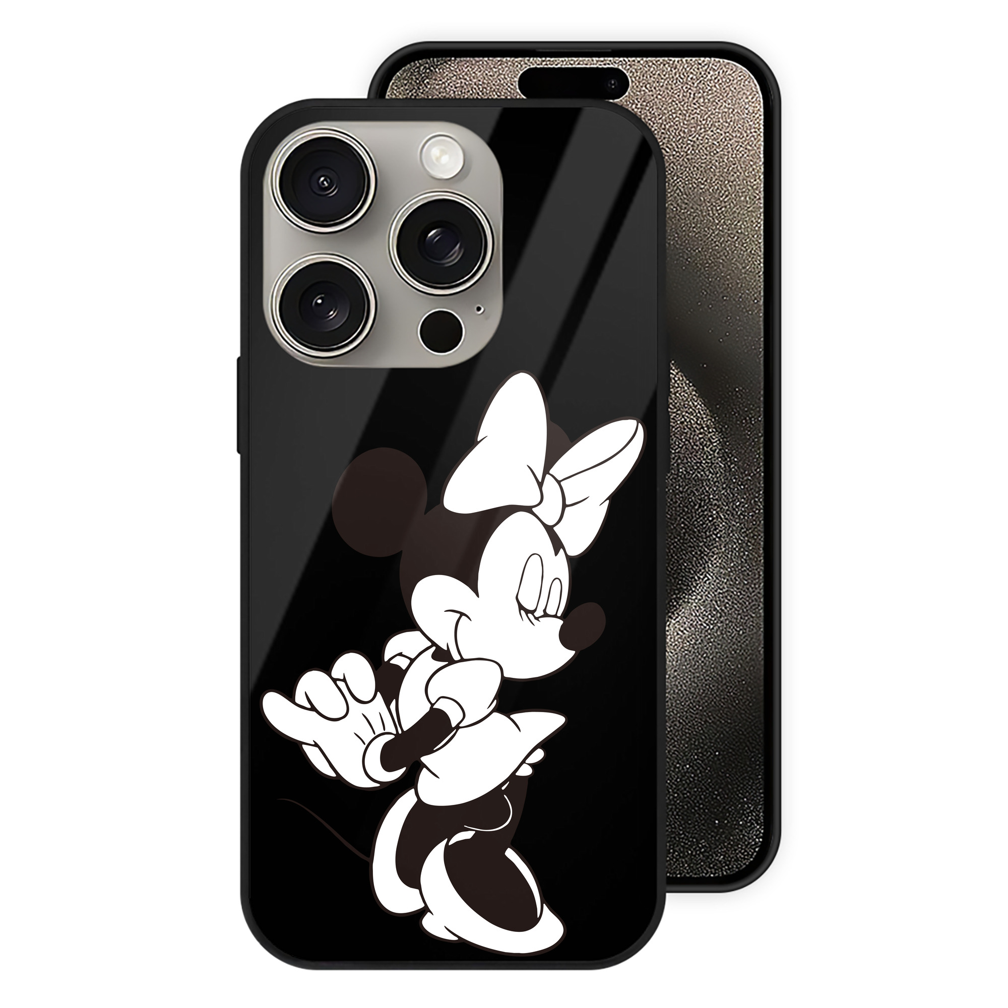 （画像用） ミッキーマウス Mickey Mouse 【iPhone15Pro対応】スマホケース 耐衝撃＆黄変防止 背面ガラス