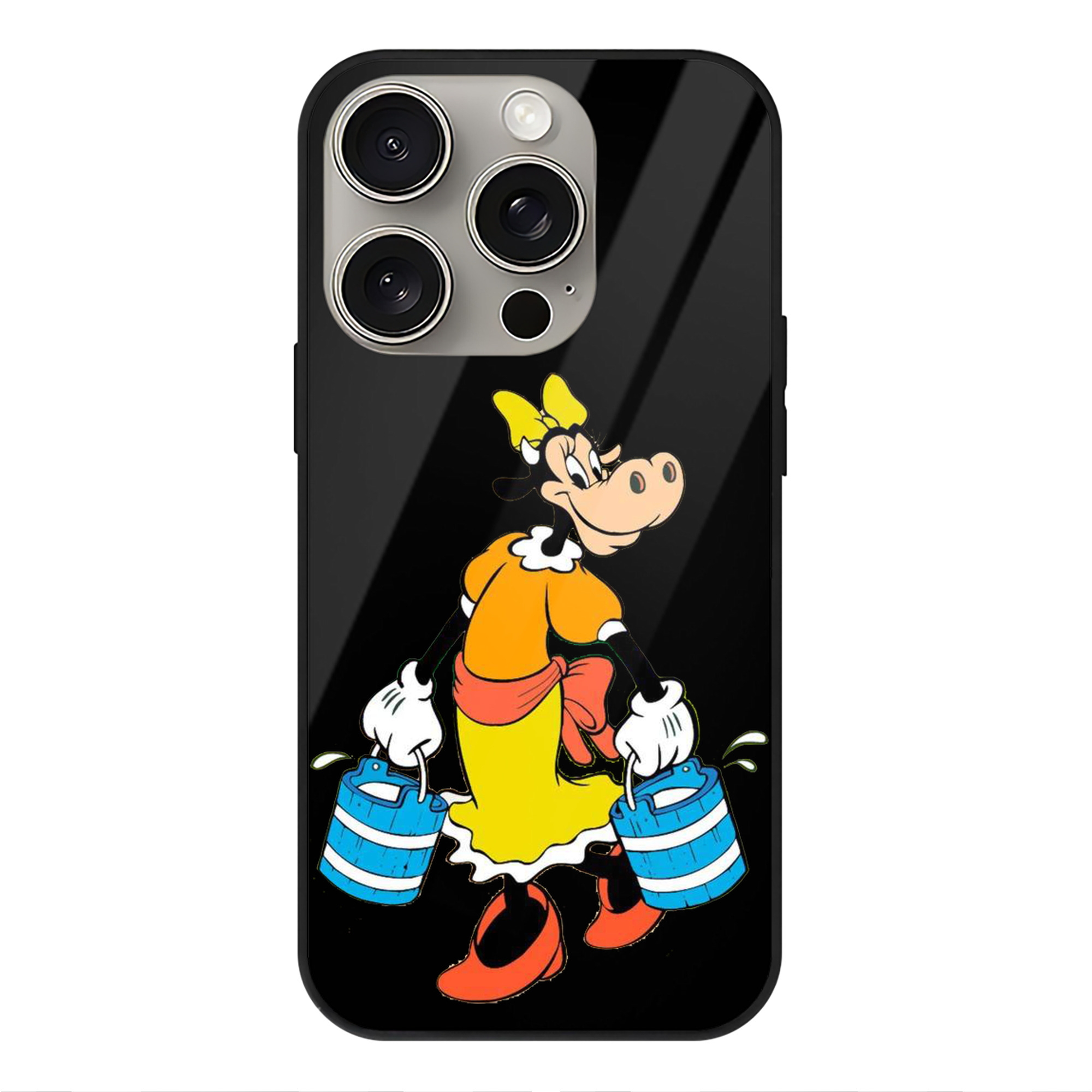 （画像用） ミッキーマウス Mickey Mouse 【iPhone15Pro対応】スマホケース 耐衝撃＆黄変防止 背面ガラス