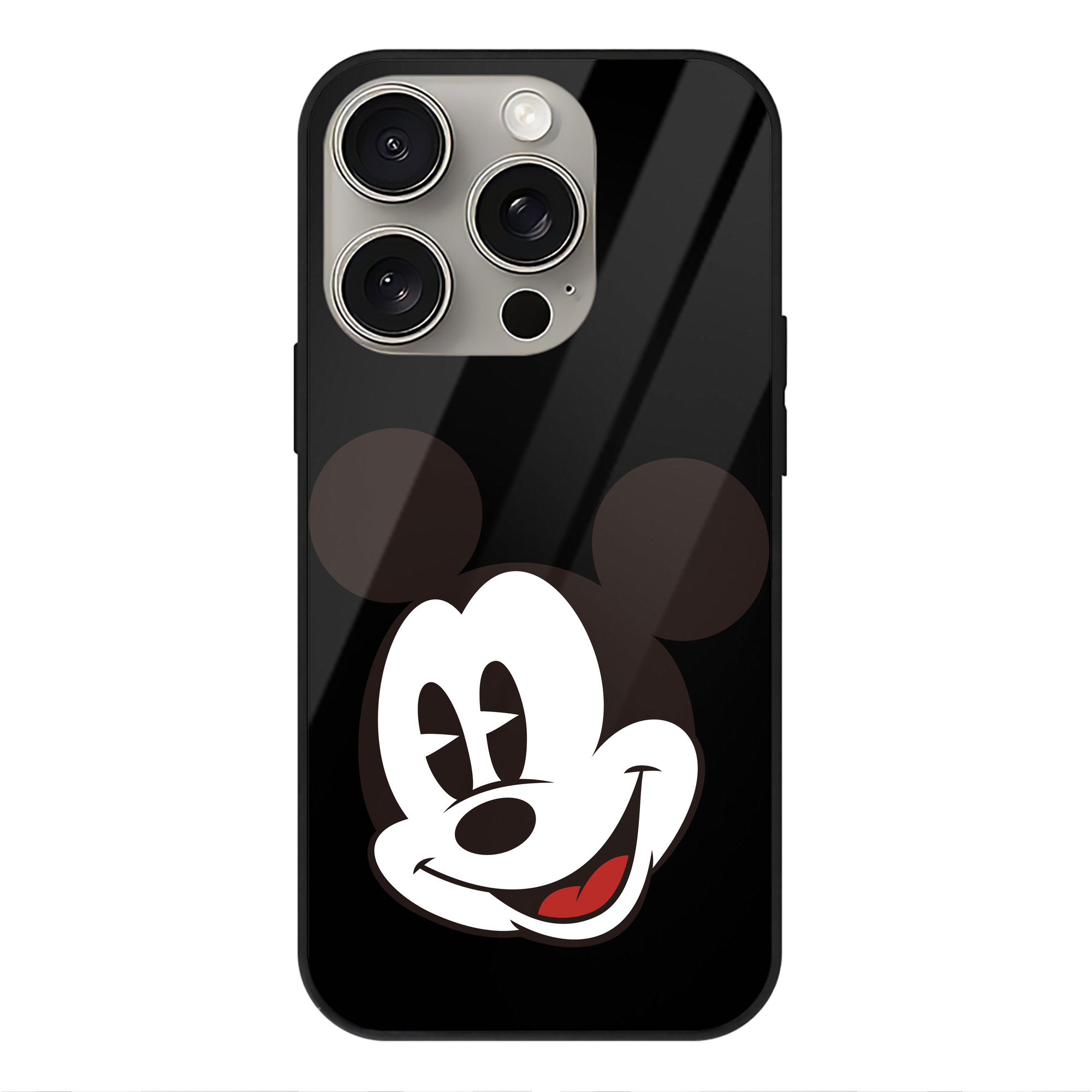 （画像用） ミッキーマウス Mickey Mouse 【iPhone15Pro対応】スマホケース 耐衝撃＆黄変防止 背面ガラス
