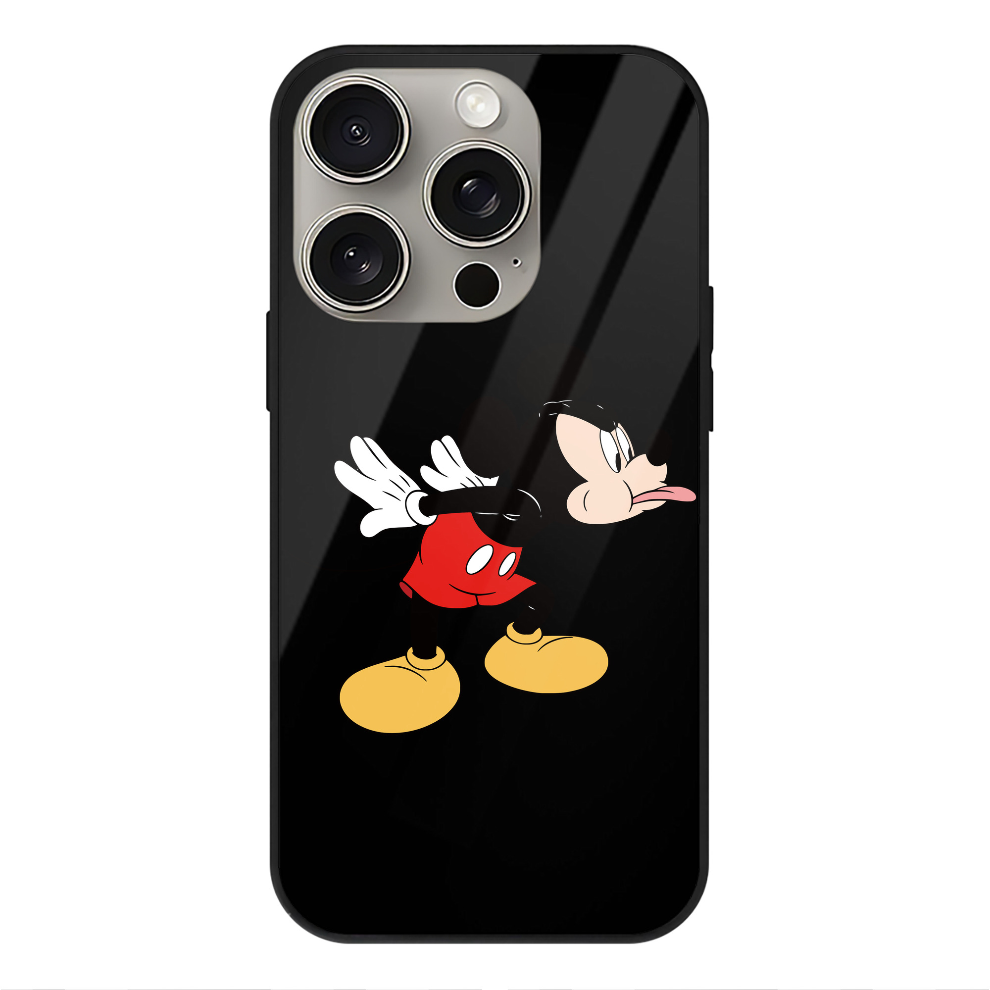 （画像用） ミッキーマウス Mickey Mouse 【iPhone15Pro対応】スマホケース 耐衝撃＆黄変防止 背面ガラス
