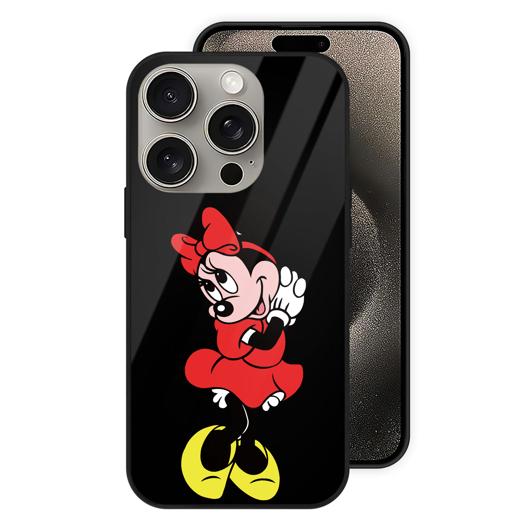 （画像用） ミッキーマウス Mickey Mouse 【iPhone15Pro対応】スマホケース 耐衝撃＆黄変防止 背面ガラス