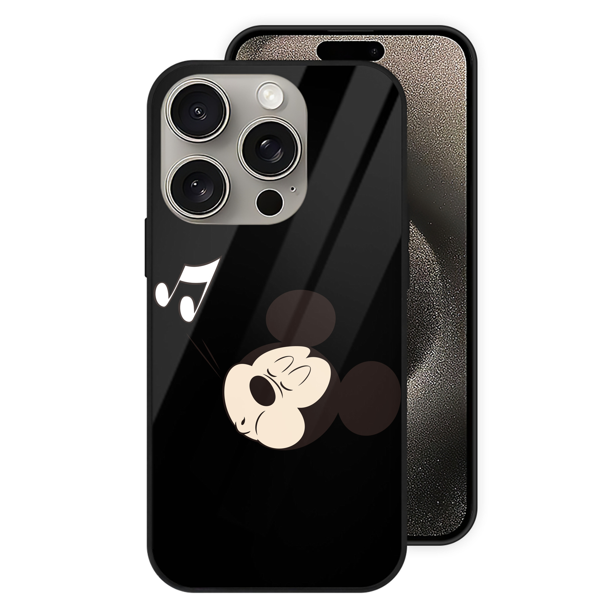 （画像用） ミッキーマウス Mickey Mouse 【iPhone15Pro対応】スマホケース 耐衝撃＆黄変防止 背面ガラス