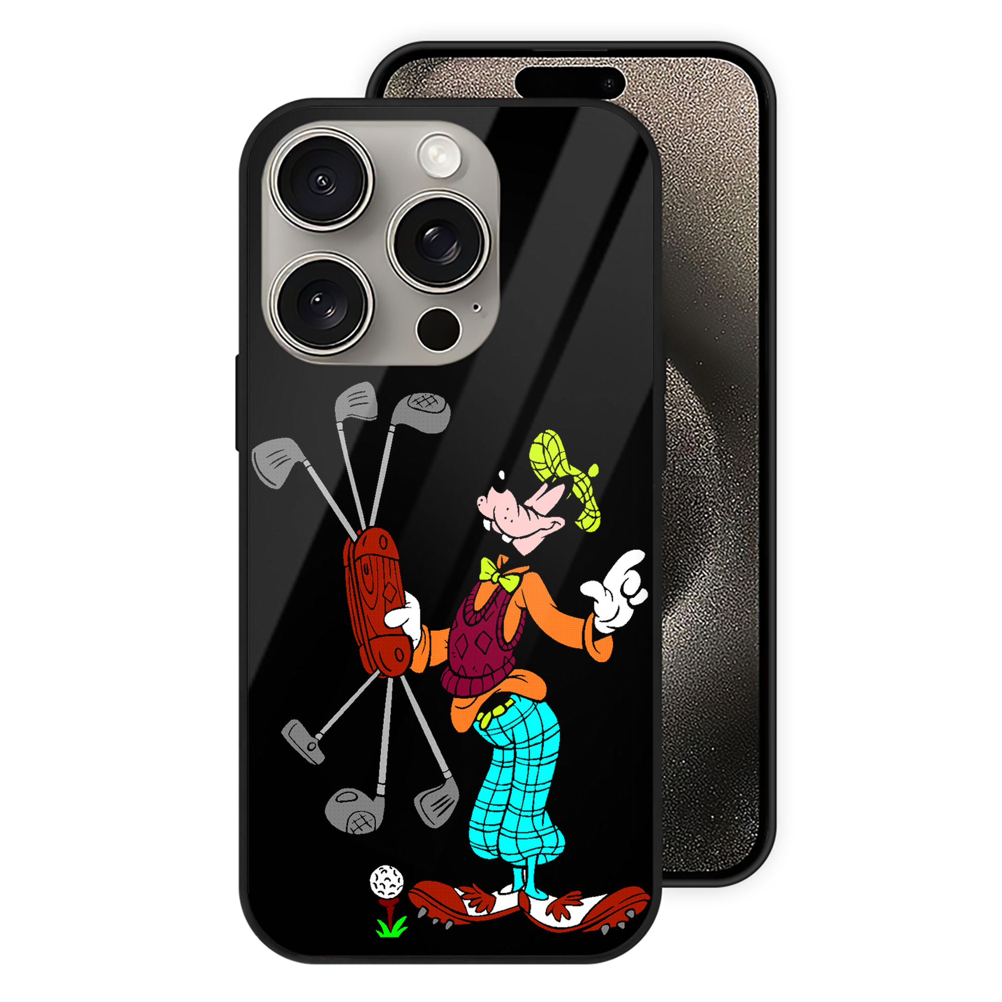 （画像用） ミッキーマウス Mickey Mouse 【iPhone15Pro対応】スマホケース 耐衝撃＆黄変防止 背面ガラス
