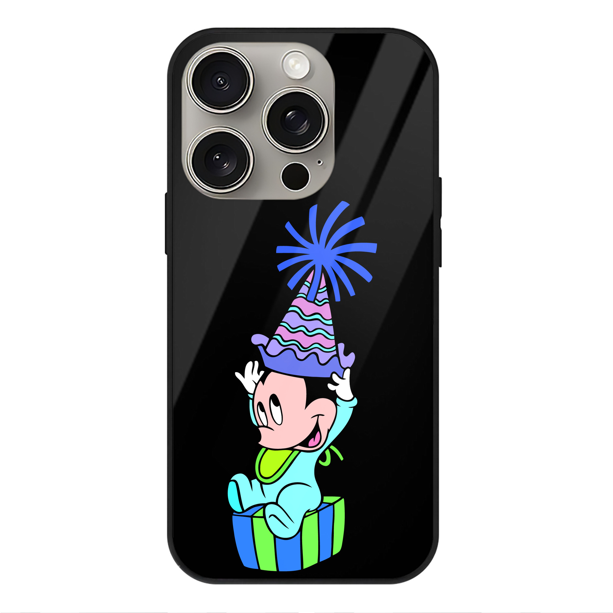 （画像用） ミッキーマウス Mickey Mouse 【iPhone15Pro対応】スマホケース 耐衝撃＆黄変防止 背面ガラス