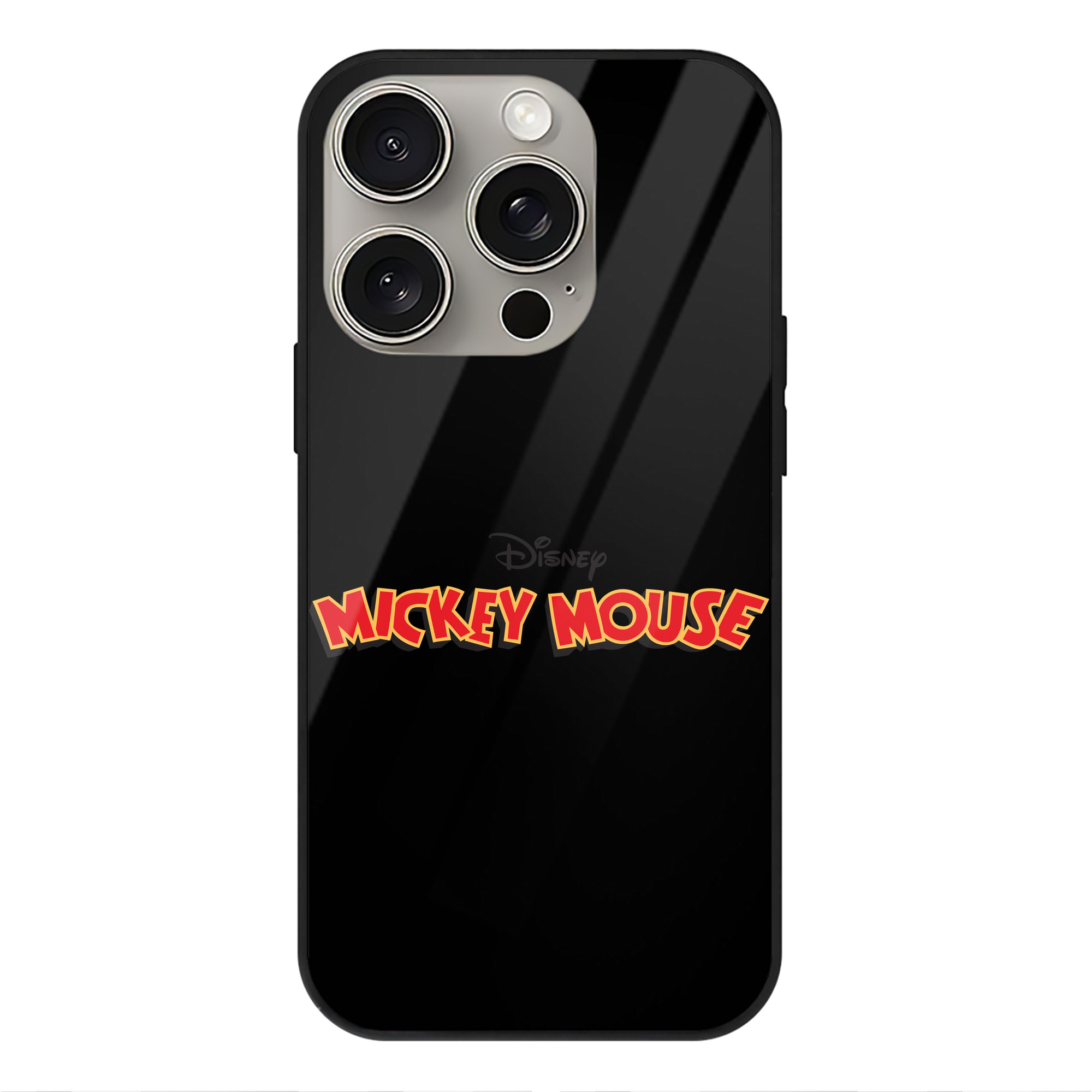 （画像用） ミッキーマウス Mickey Mouse 【iPhone15Pro対応】スマホケース 耐衝撃＆黄変防止 背面ガラス