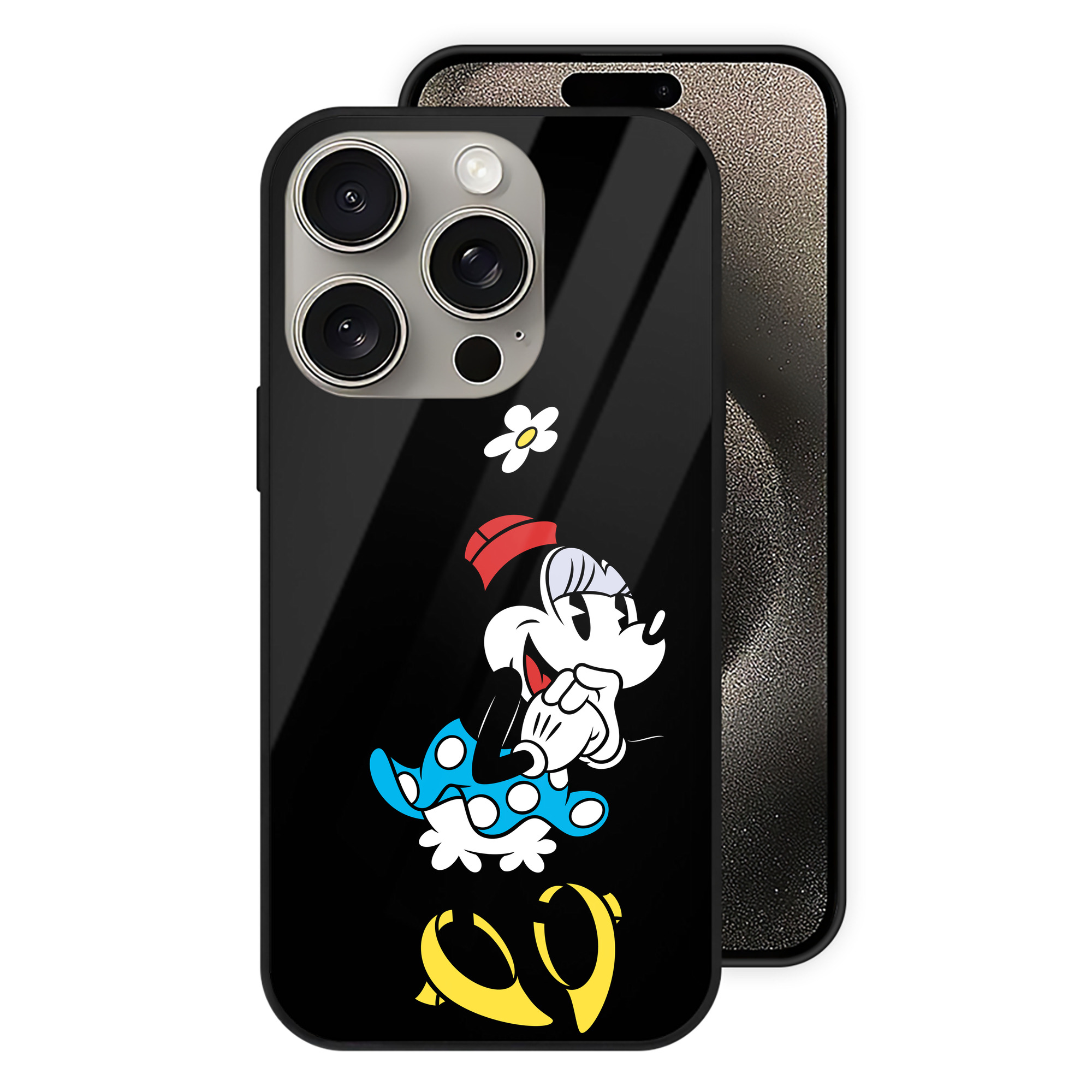 （画像用） ミッキーマウス Mickey Mouse 【iPhone15Pro対応】スマホケース 耐衝撃＆黄変防止 背面ガラス