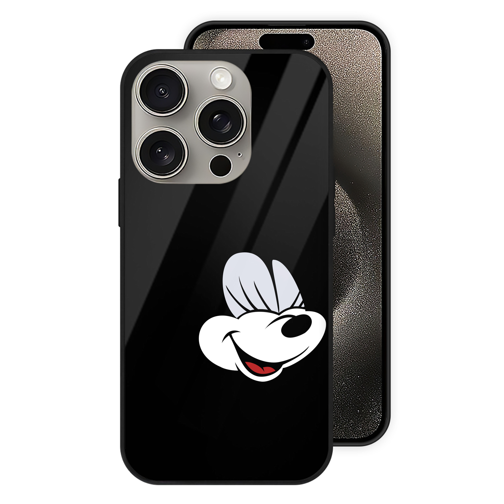 （画像用） ミッキーマウス Mickey Mouse 【iPhone15Pro対応】スマホケース 耐衝撃＆黄変防止 背面ガラス